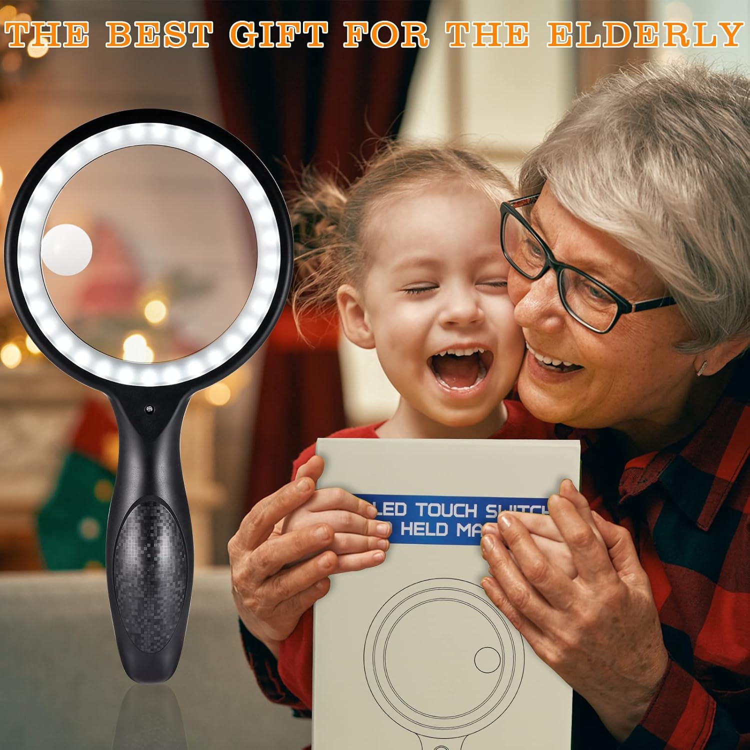 Lighted Magnifying Glass - 30X/60X, Stepless Dimmable, 33 LED - Ideal for Close Work, Repair, Reading, Craft