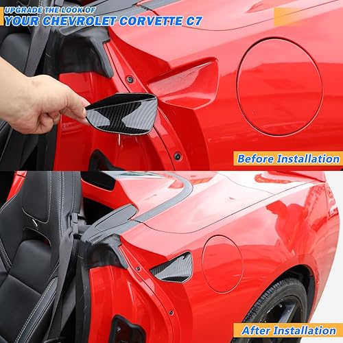Miniatura 2 de Manija de puerta de automóvil para Chevrolet Corvette C7 2014-2019 2014-2019 Cubierta del panel del cuenco, accesorios exteriores (fibra de carbono)