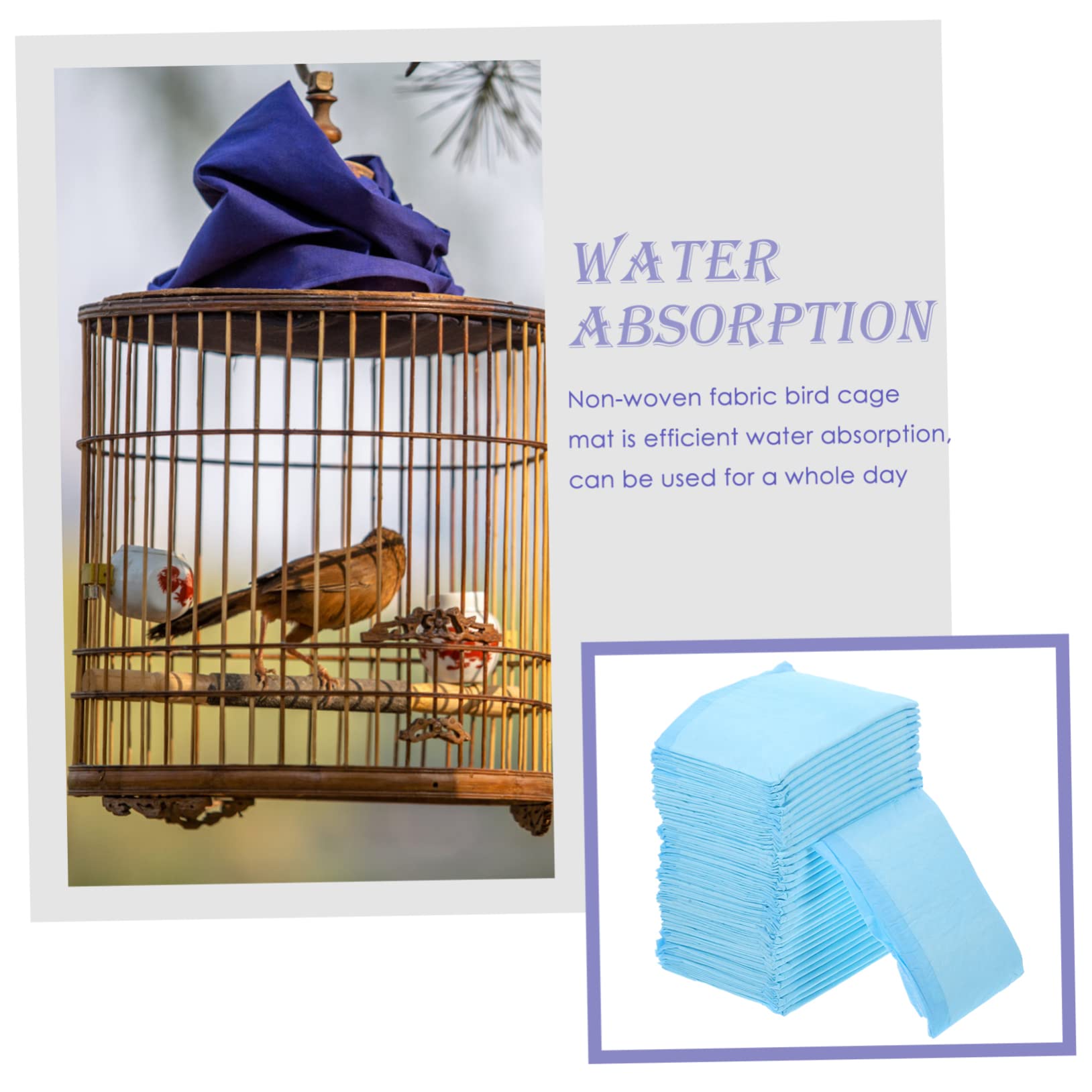 100piezas Empapadores Descartables para Jaulas De Periquitos Impermeables para Aves Absorbentes y Prácticos