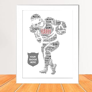 Personalised American football Word Art - Birthday Gift - Football Word Cloud Wall Art - Gift for Son Dad Uncle Brother Husband