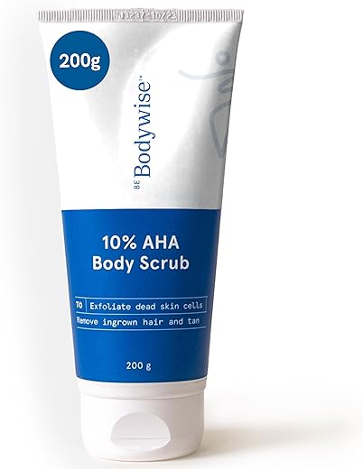 Be Bodywise 10% Lactic AHA Exfoliating Body Scrub (200g) | For Tan Removal & Soft-Smooth Skin | For Women | De-Tan Bathing Scrub with Centella Water & Aloe Vera, Removes Dirt &…