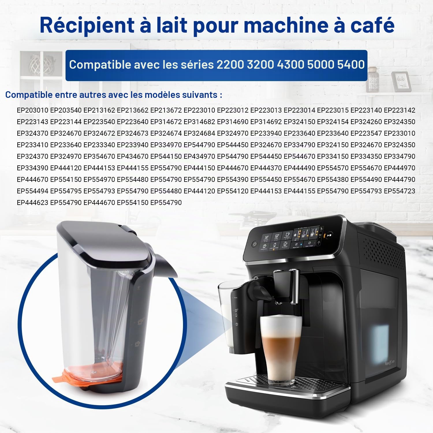 VIOKS Carafe à lait de rechange pour machine à café Phillips 421945016211