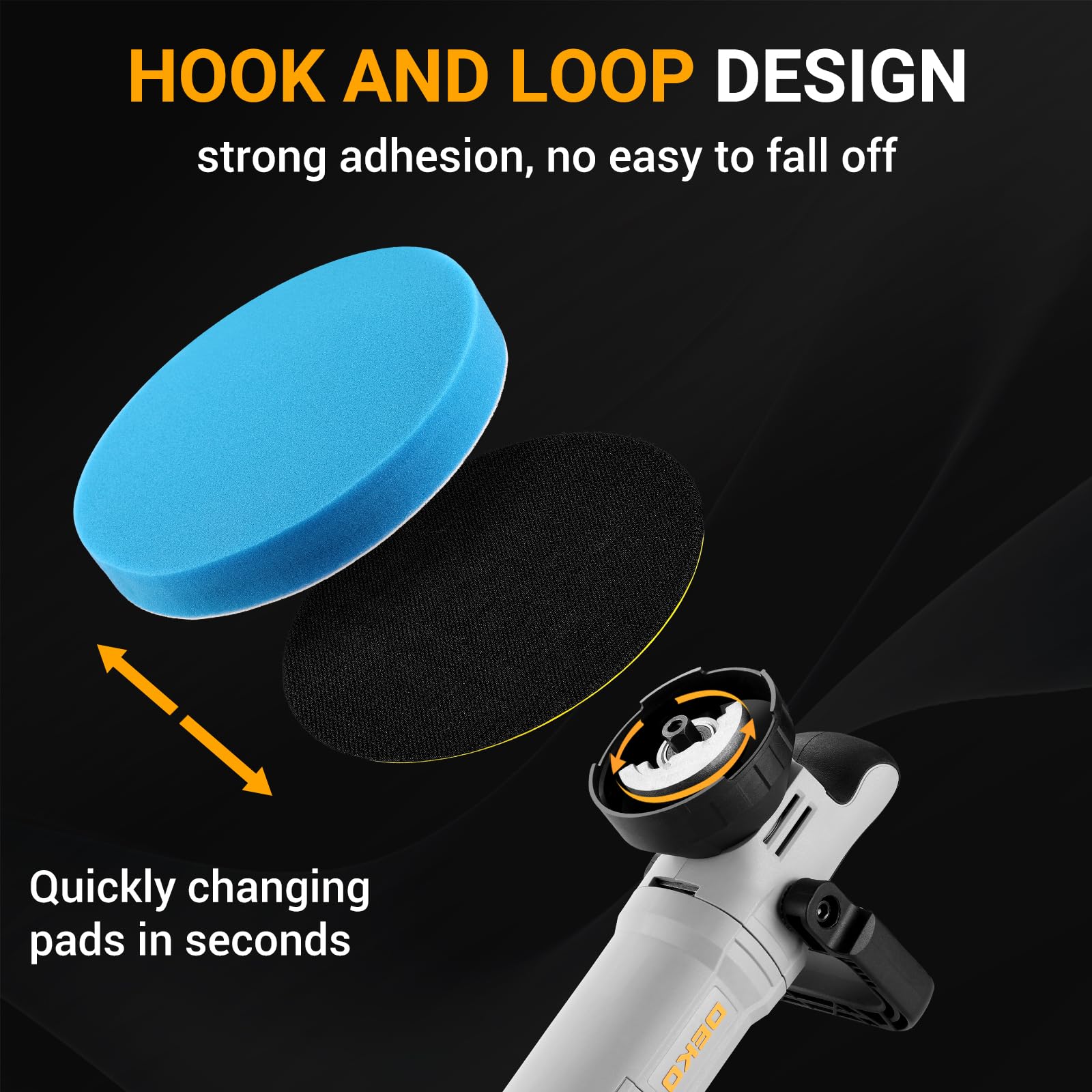Lucidatrice orbitale elettrica per auto: DEKOPRO 800W lucidatrice rotorbitale eccentrica con piastra da 150 mm, 6 velocità variabili da 1800-5500RPM, orbita di 9 mm - per lucidatura e cera delle auto