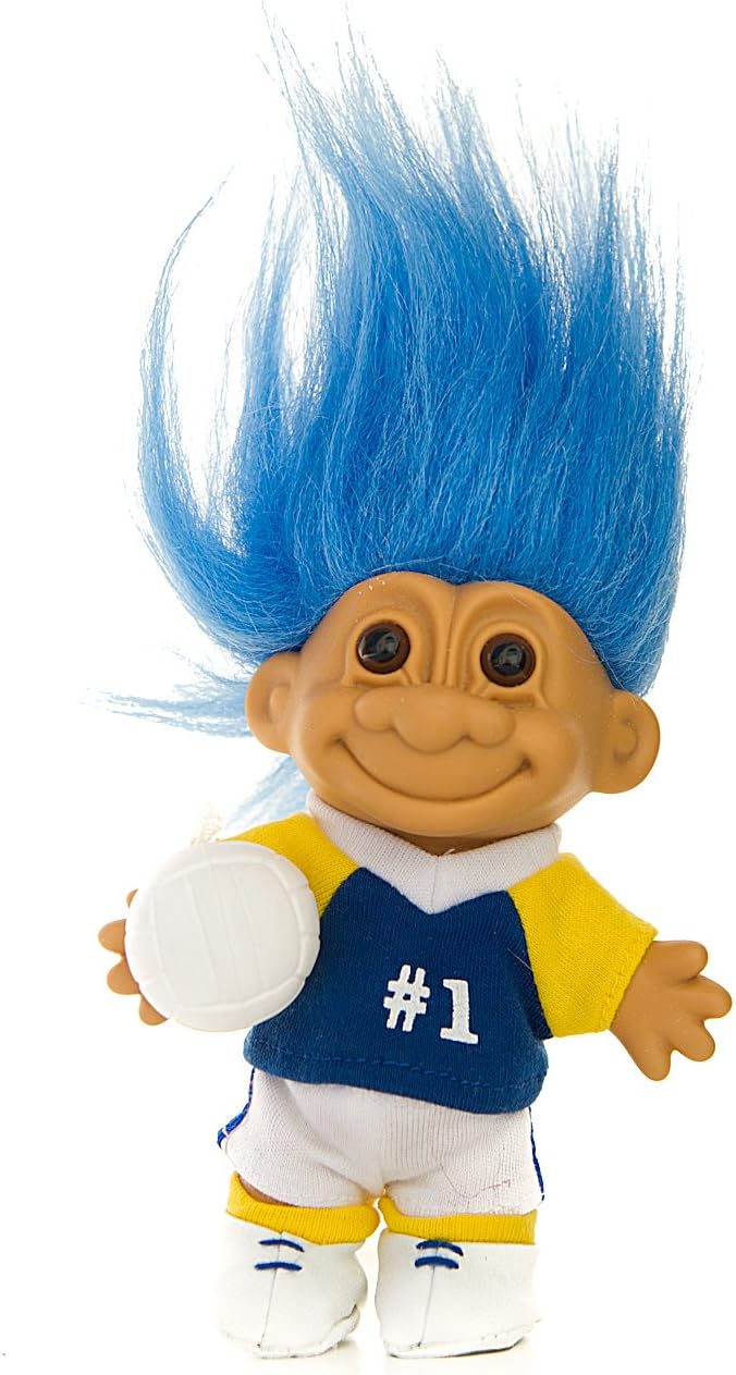 My Lucky #1 Volleyball 6" Troll Doll w/Volleyball - Blue Hair