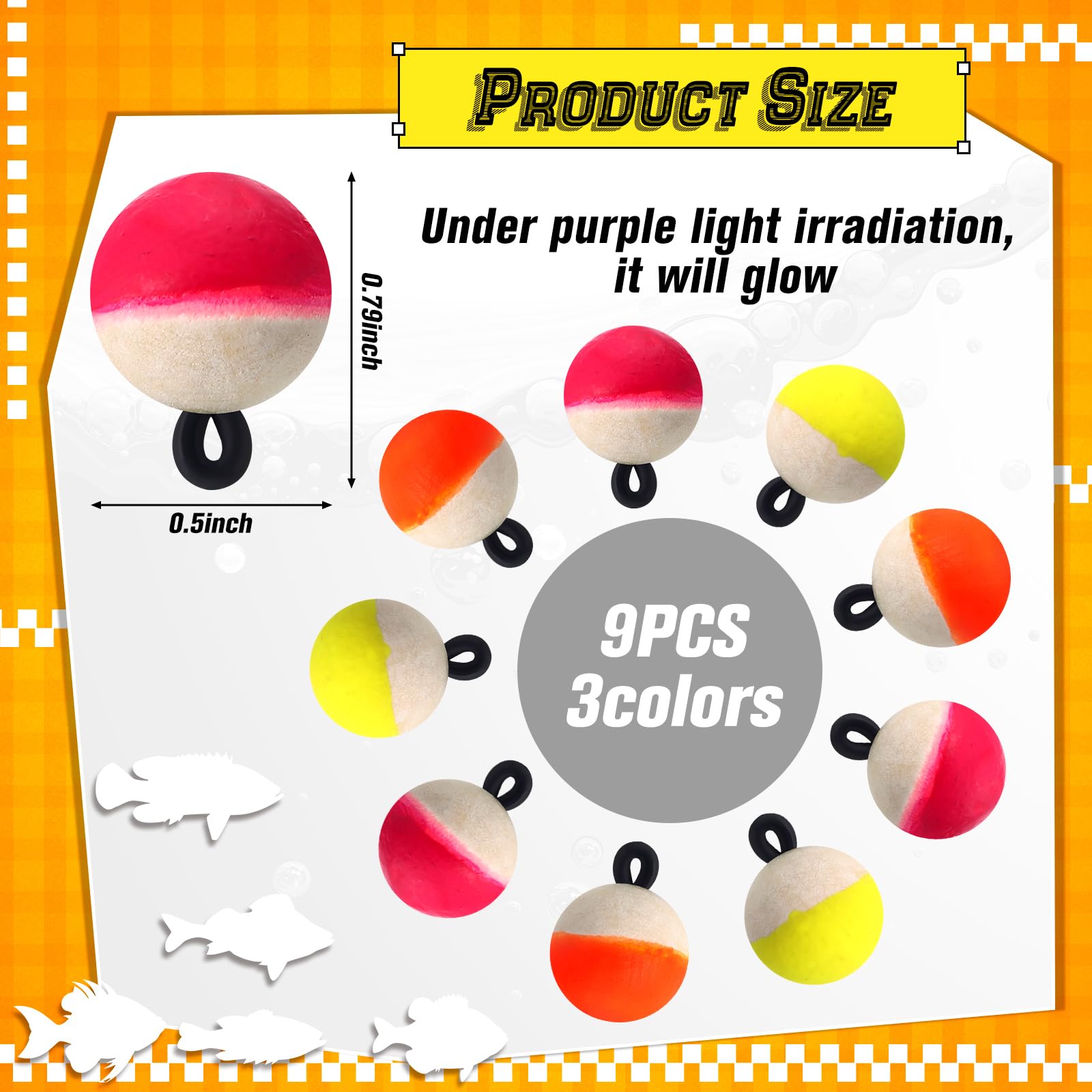 Sonwyoung 9 Pcs Fly Fishing Strike Indicators for Trout Neon Fishing Bobbers Floats(S,Neon)