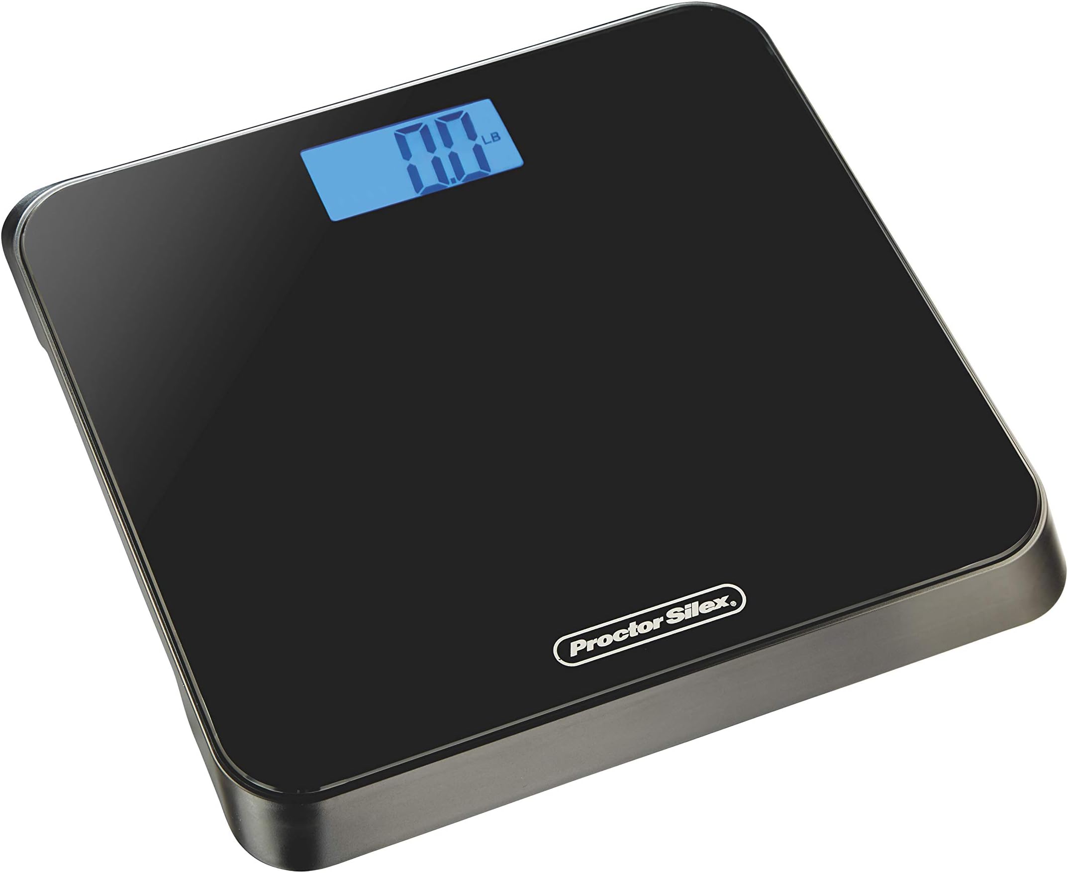 Proctor Silex 86550 Digital Body Weight Bathroom Scale, Step-on Technology, Large LCD Display, Black