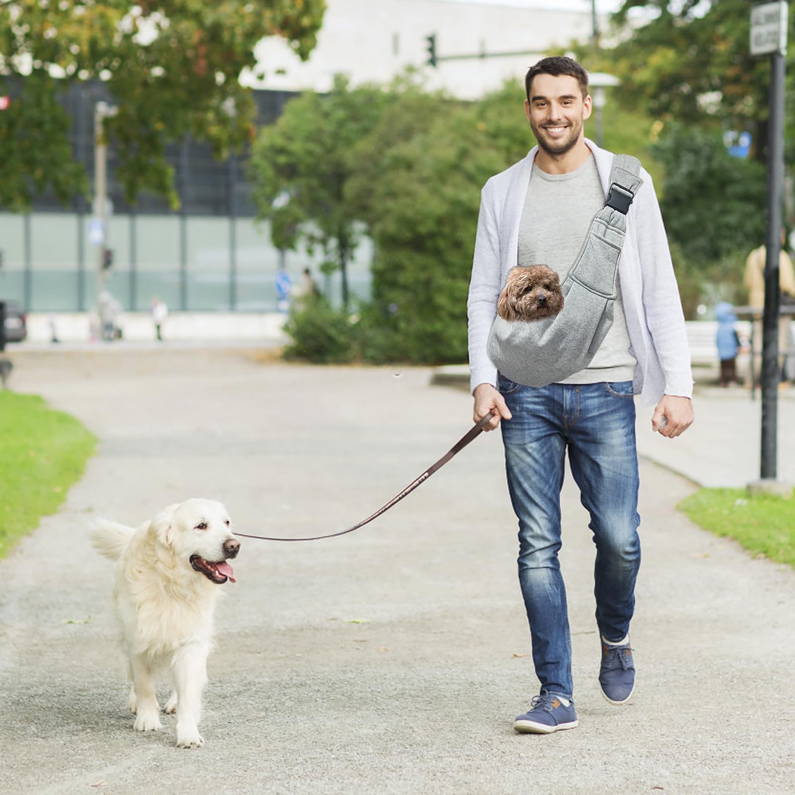 Bandolera para Perro para Mascotas Bandoleras Porta Perros para Mascotas Ajustable Bolso de Hombro para Perros Gatos Pequeño y Medianos