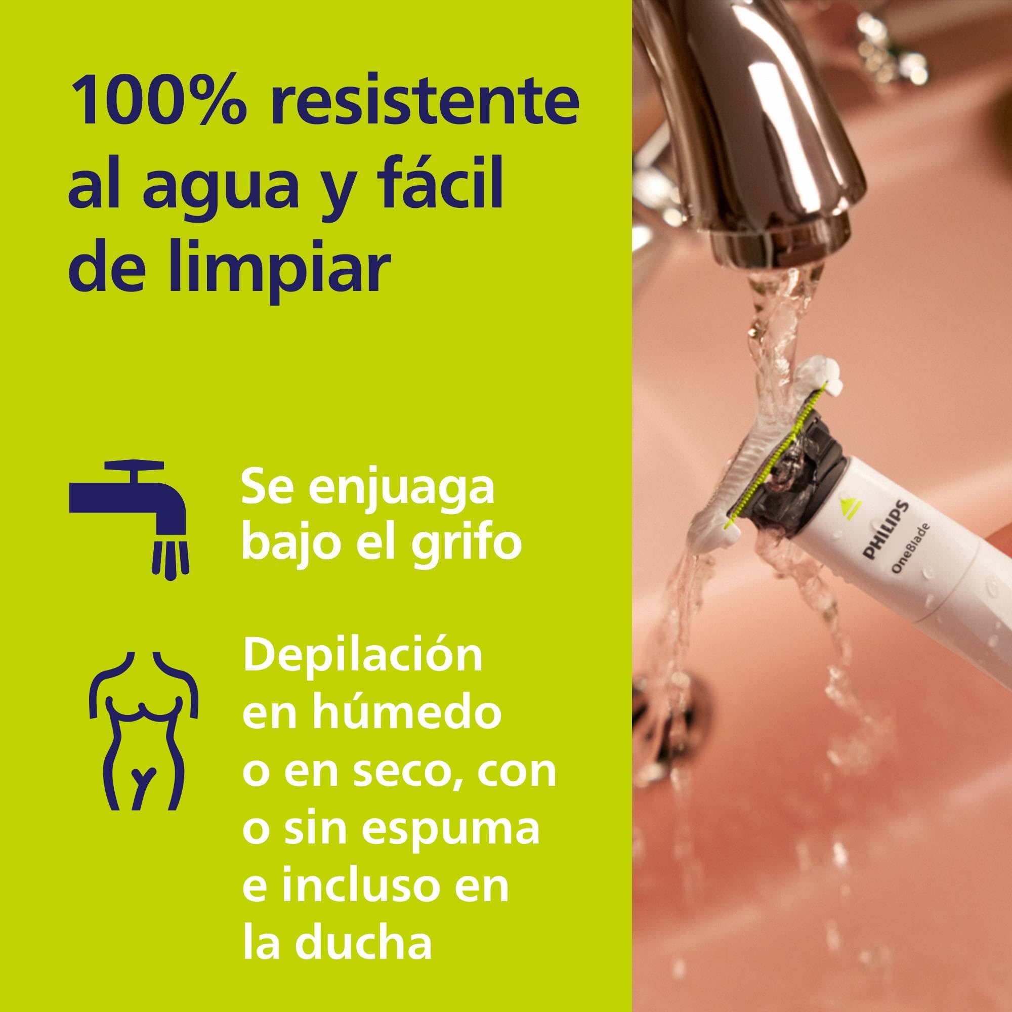 Philips OneBlade Intimate, Cuidado Íntimo, Recorta y Afeita con Protección Extra para la Piel, Depilación apurada y cómoda — sin rasurar completamente al ras, Modelo QP1924/28