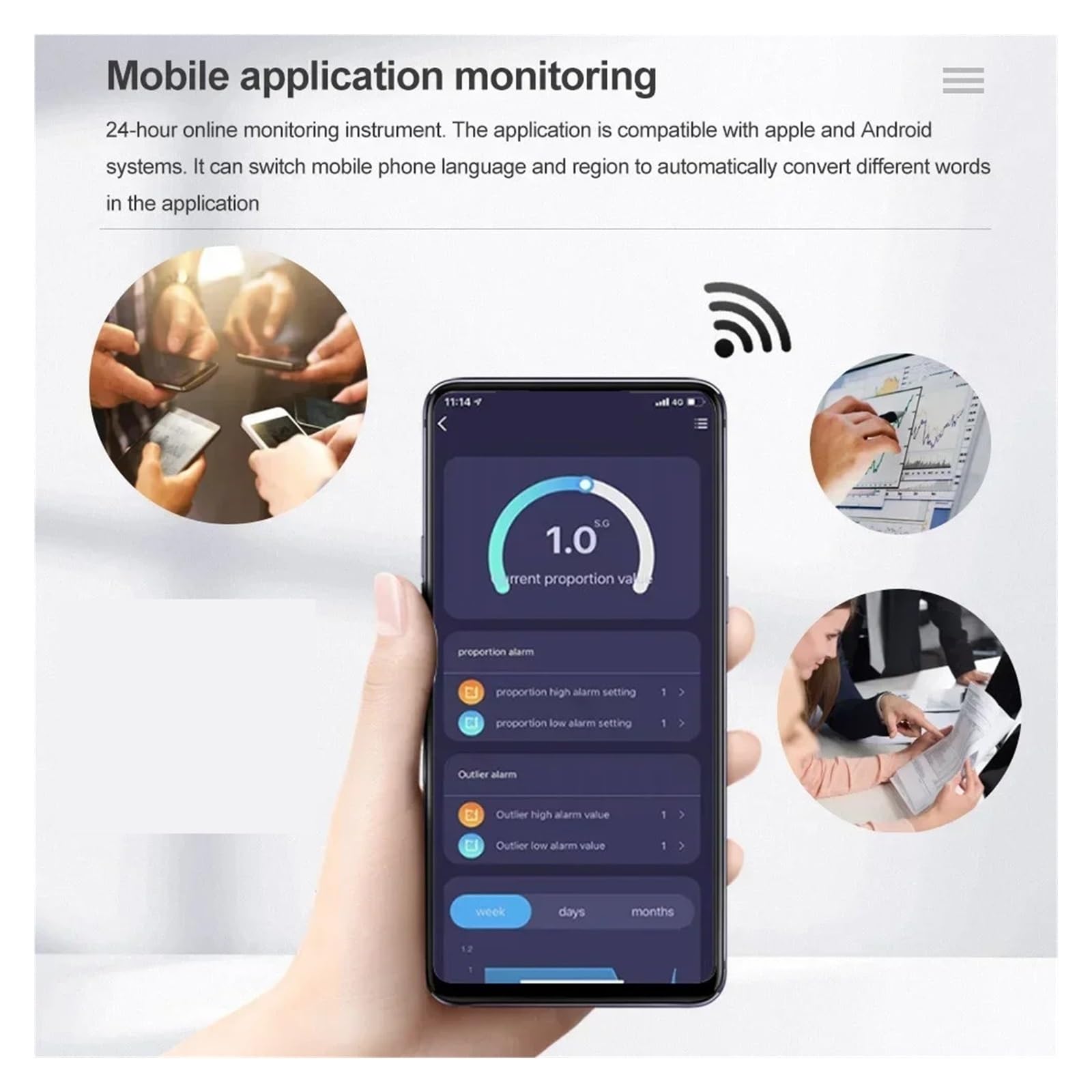 6 W 1 Wifi Tester Jakości Wody PH/EC/TDS/SALT/GS/Miernik Temp Analizator APP Online Zdalne Monitorowanie