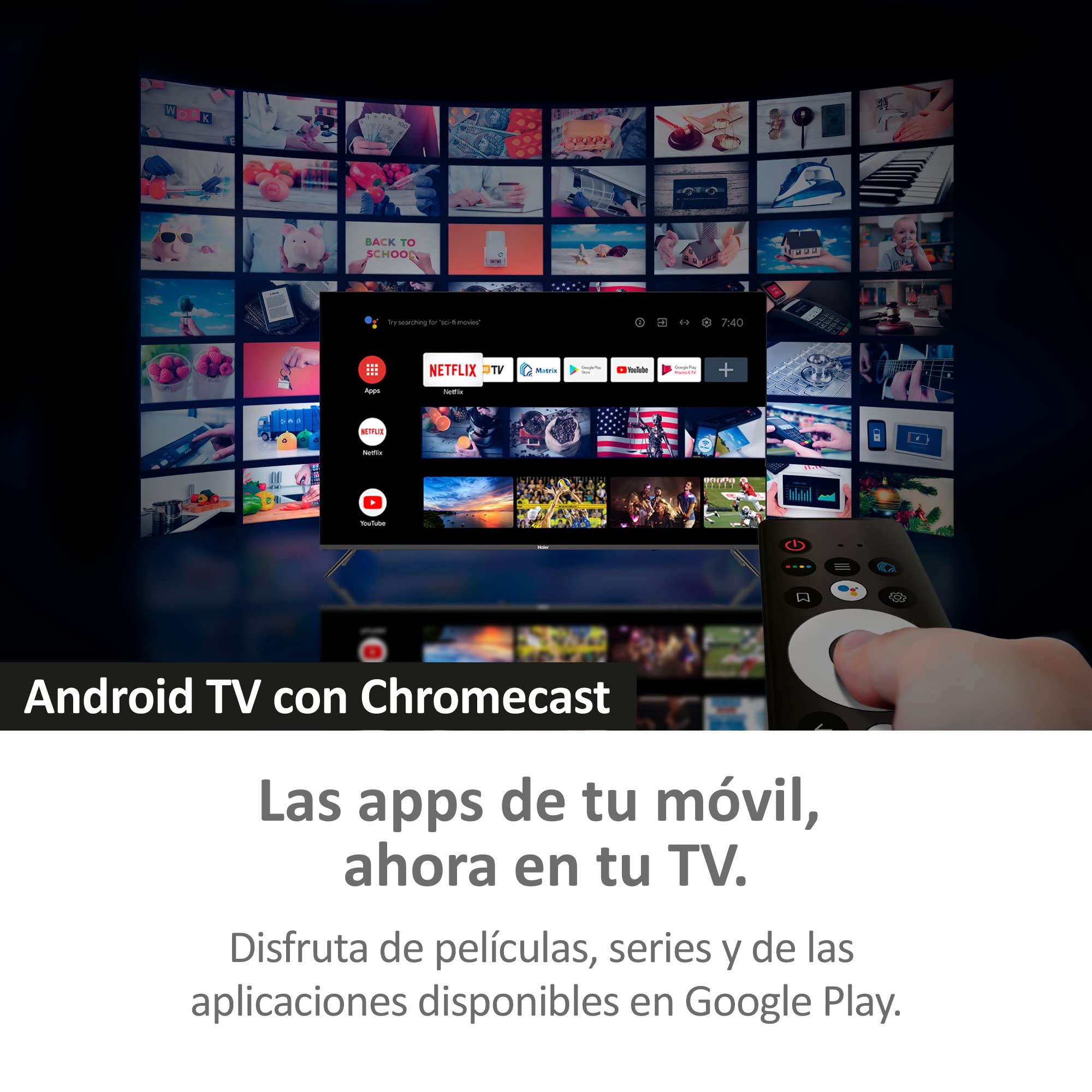 Haier Direct LED Full HD H32K702FG - 32", Smart TV, HDR, Dolby Audio, Android 11, Smart TV, Google Assistant, Bluetooth 5.1, DBX TV, HDMI 2.1 x 3, 2024