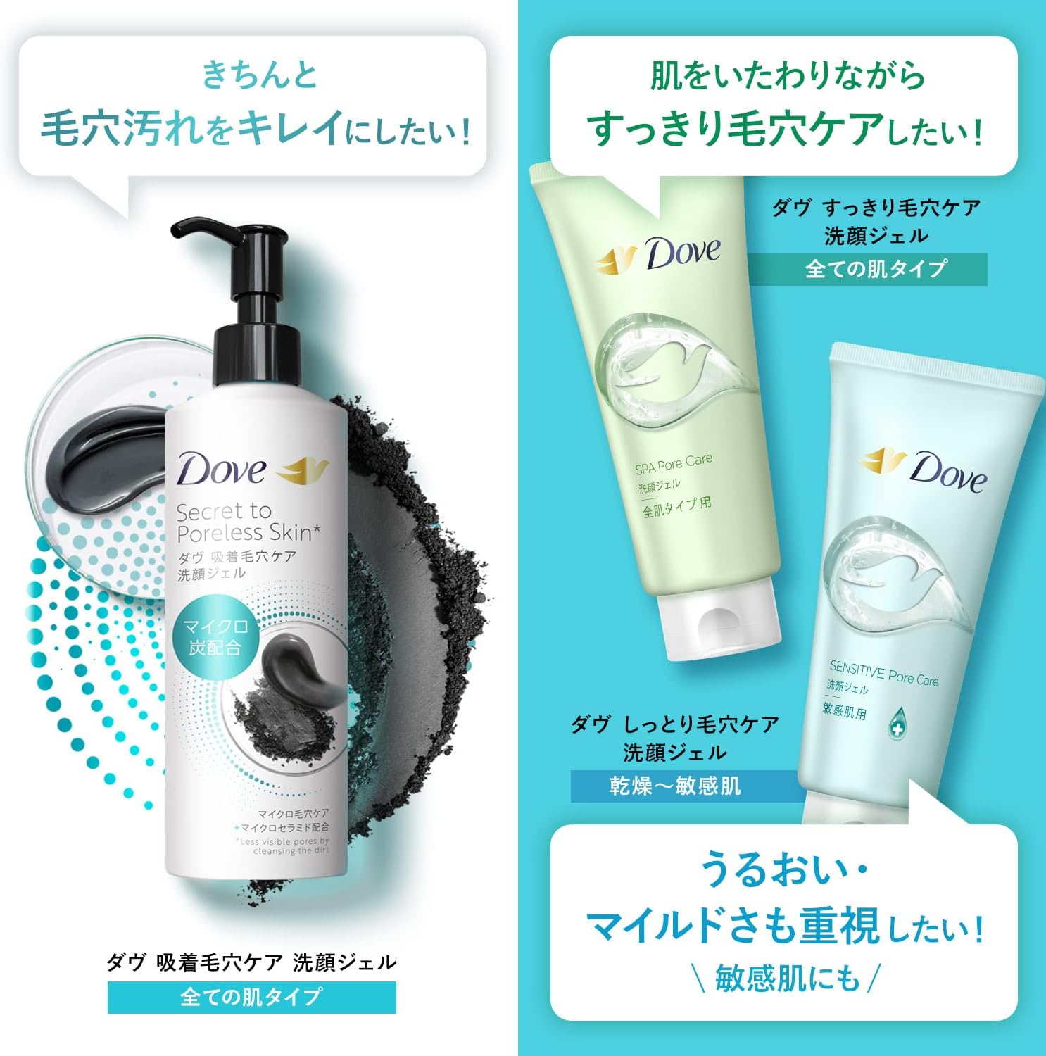Dove Face Care, Всасывающий уход за порами, Гель для умывания, от загрязнений пор, черных точек, Основной блок, 5,1 жидких унций (150 мл) Основной блок x 1, фото 5