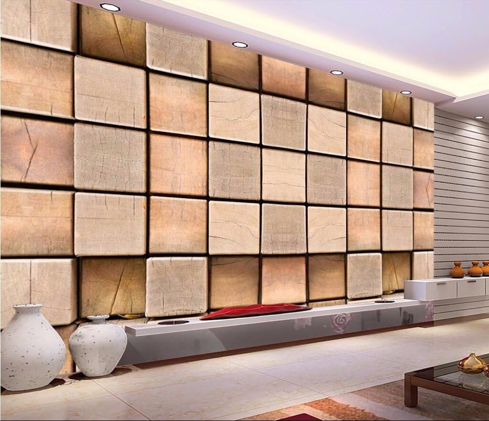 Amazon Yosot 写真壁紙木彫りのテレビの背景画像の背景 大きな壁の壁画現代の3D壁紙450cmx300cm 壁紙