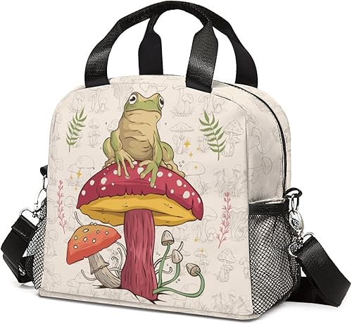 Axolotl - Lonchera aislada con correa para el hombro, bolsa de almuerzo duradera de gran capacidad con bolsillos, bolsa de almuerzo impermeable para