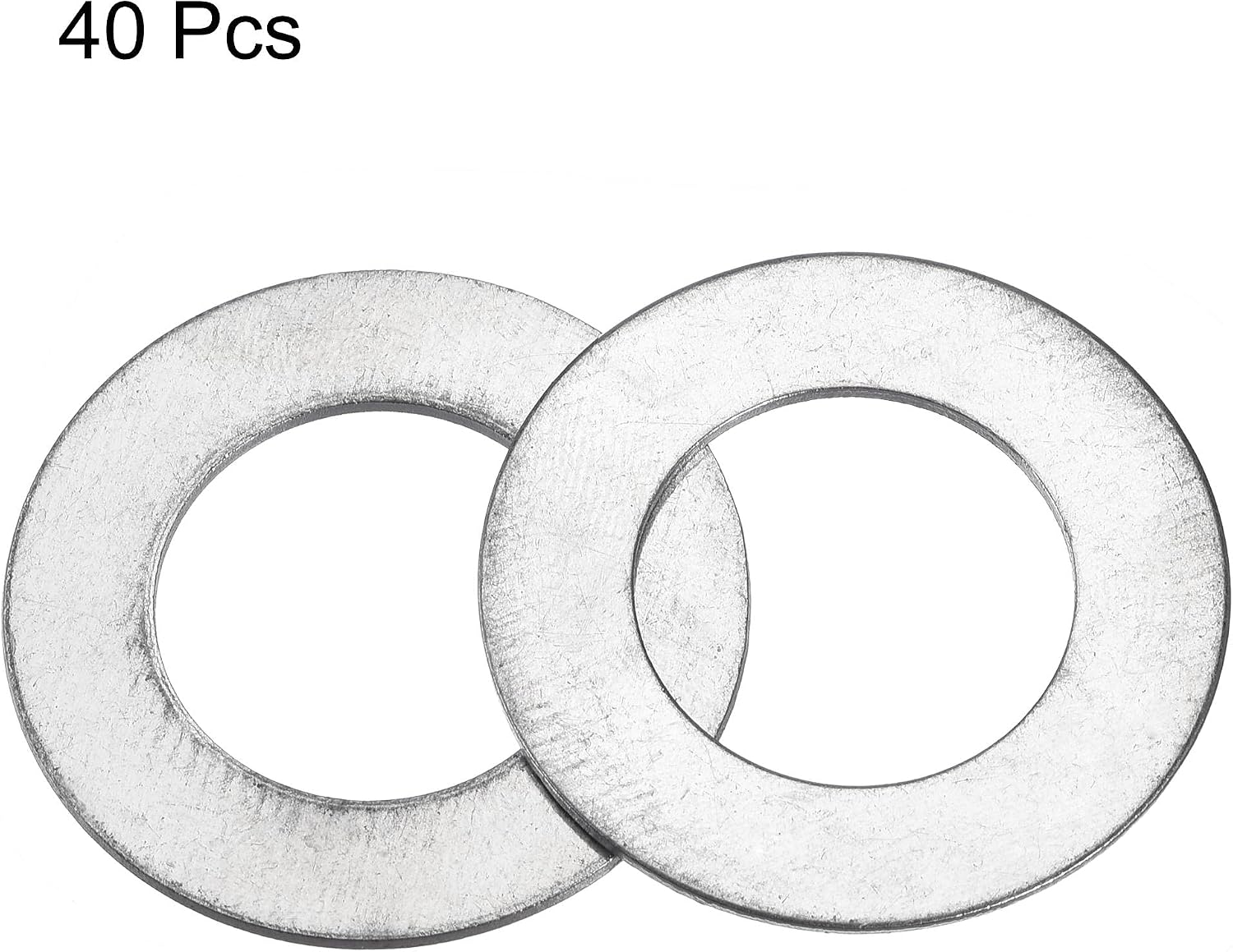 sourcing map 37mm x 21mm x 1.5mm Carbon Steel Flat Washer for Screw Bolt 40Pcs - Image 3