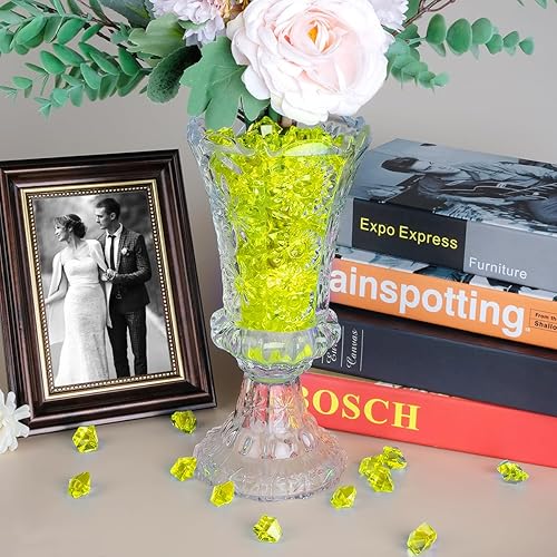 Vista 94 de Babenest - Rocas de hielo trituradas acrílicas, 150 piezas de cristales falsos, cubos de hielo de plástico, gemas de diamantes para rellenos