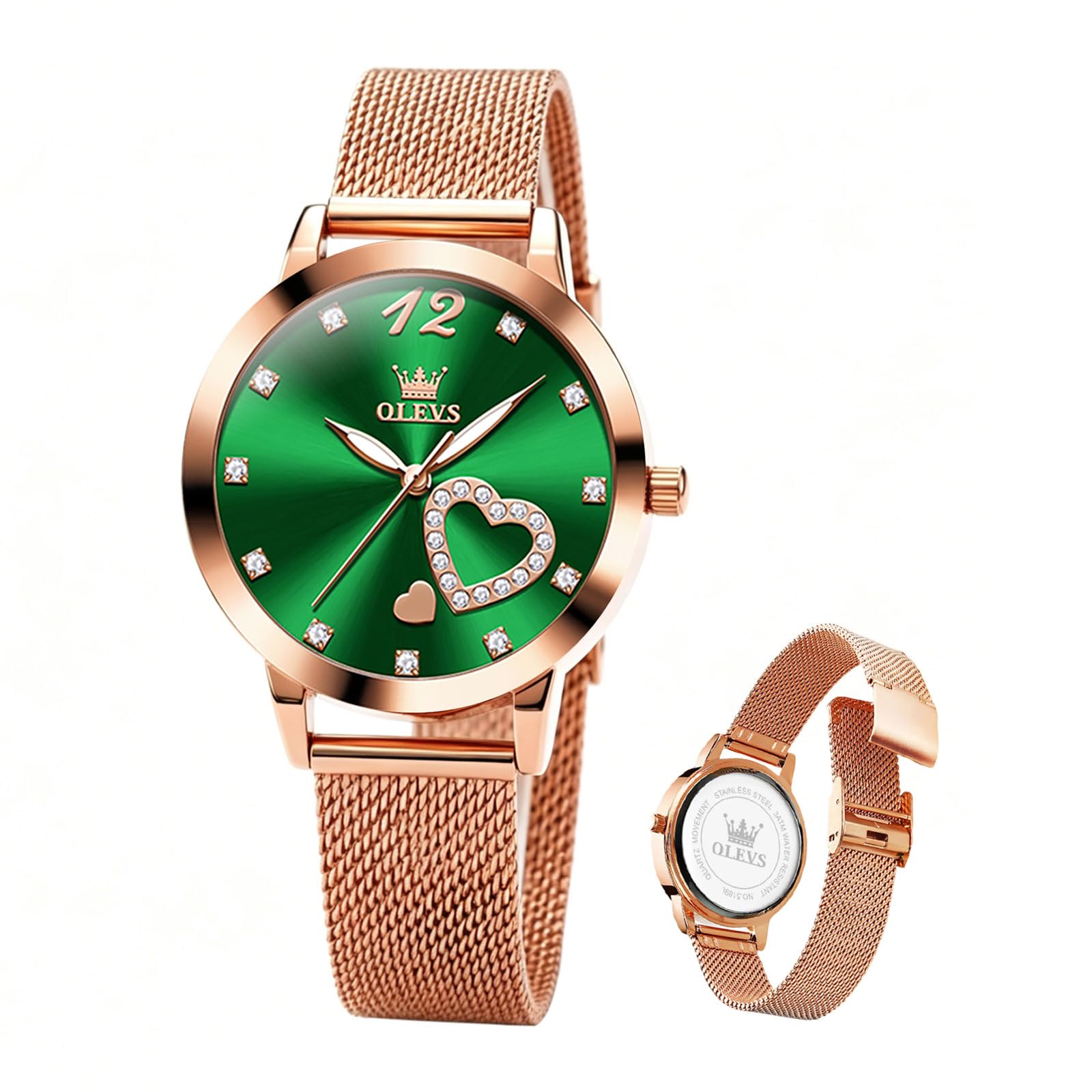 Reloj Mujer de Acero Inoxidable Oro Rosa, Regalo para Mujer