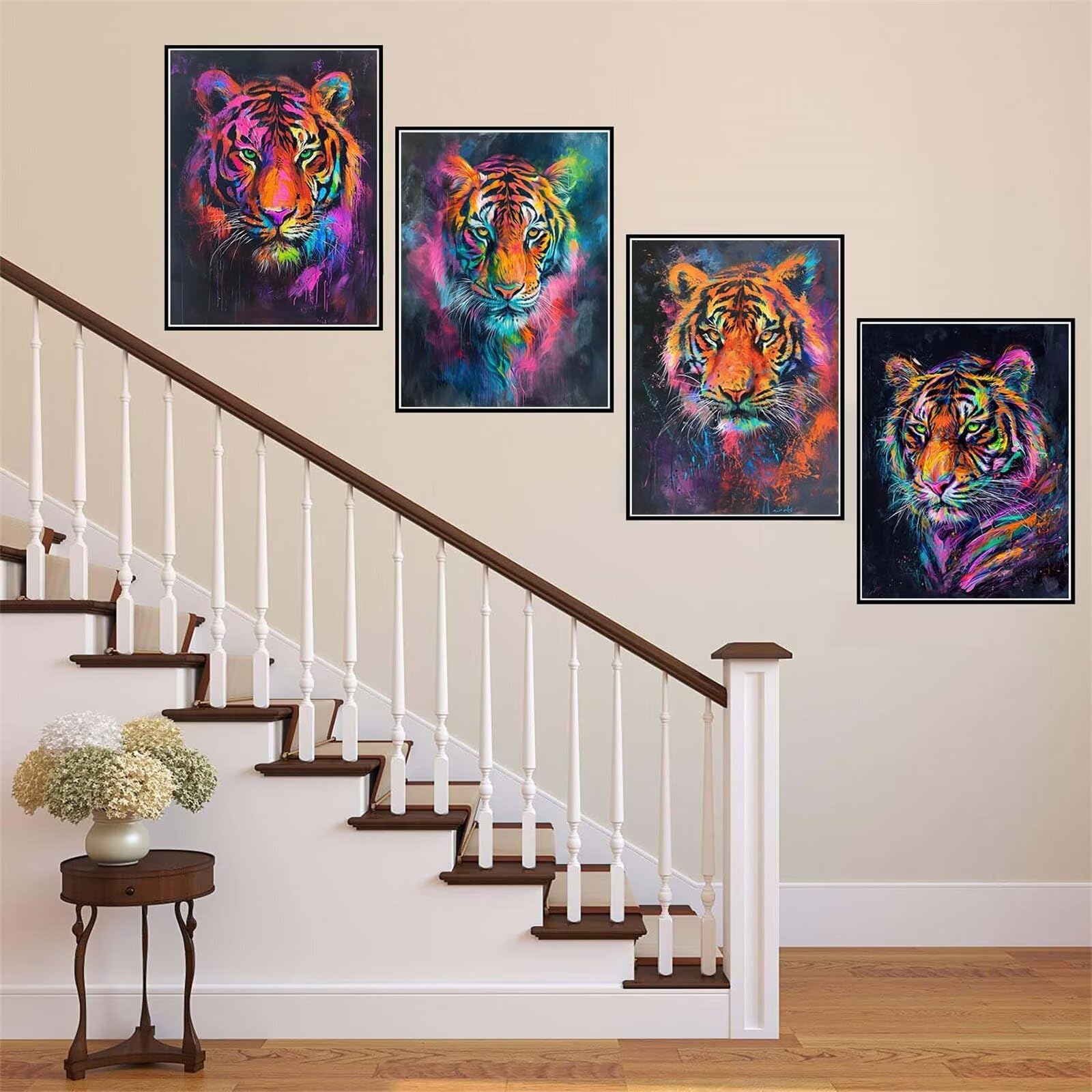 5D Diamantmalerei Tiger – 130x55 Cm, DIY Set Mit Vollzubehör, Wandbild Zum Selbermachen