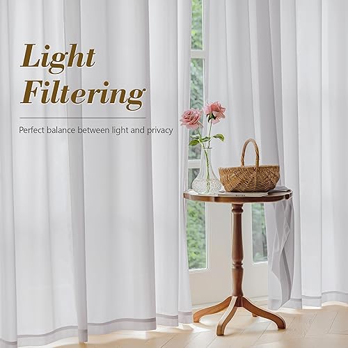 Miniatura 3 de FMFUNCTEX Cortinas transparentes de 52 * 84, gris