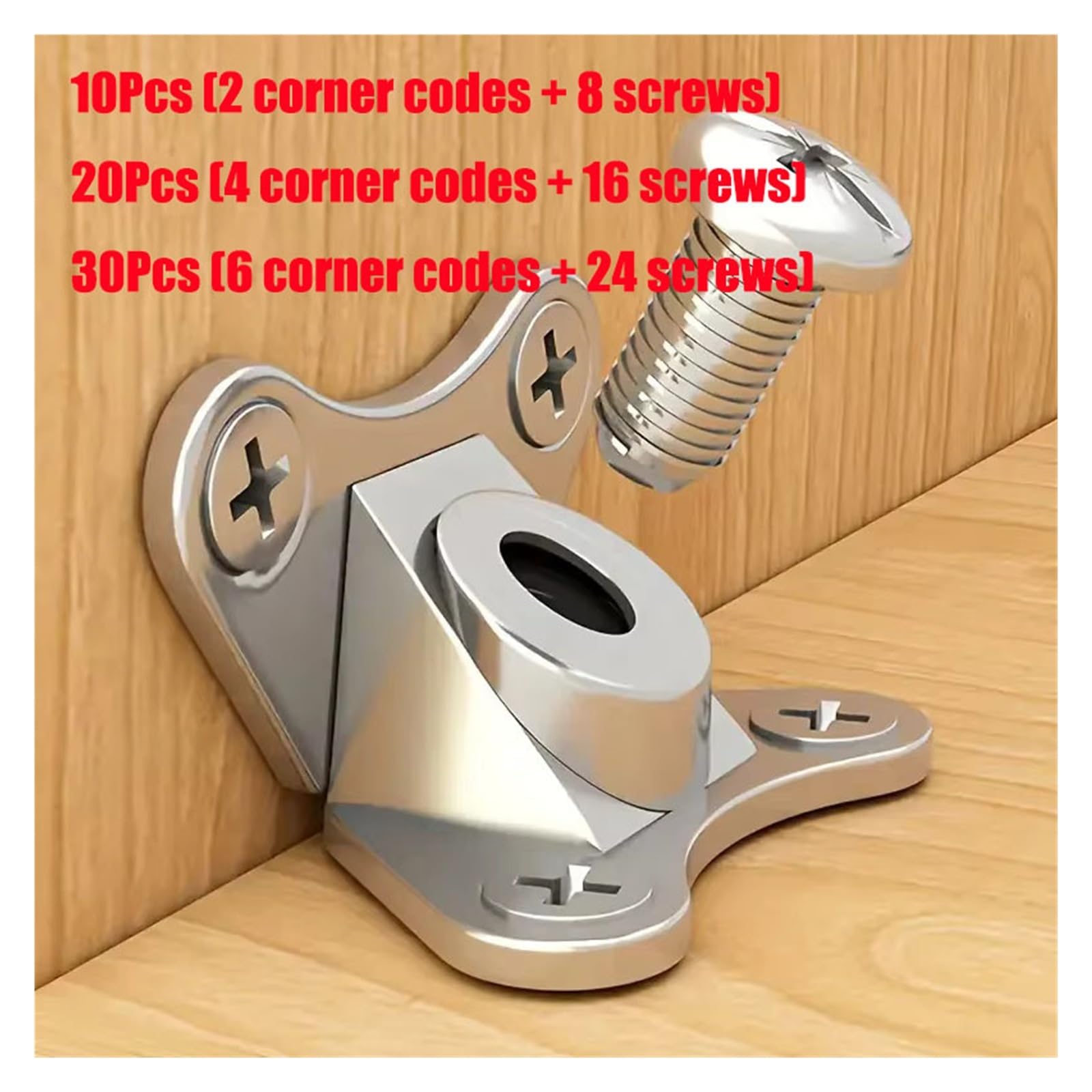 Staffe angolari rimovibili in lega di zinco | Set 10/20/30, connettori for scheda con viti abbinate(10PCS)