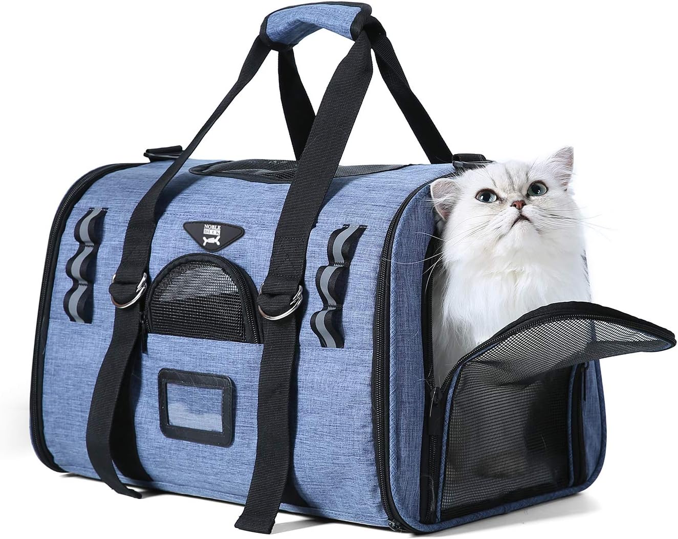NOBLE DUCK Cat Carriers Dog Carrier Pet Carrier for Small Medium Cats Dogs Puppies of 12 Lbs (Blue 2)
