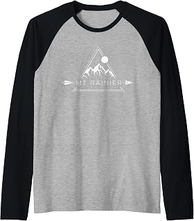 Mount Rainier Shirt | Cool Mt Rainier T-Shirt Men Women Raglan Baseball Tee