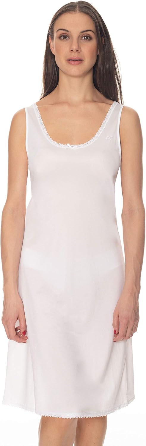 Gemsli Classica, Nylon Full Slip with Tiny Lace, Cling Free FK400
