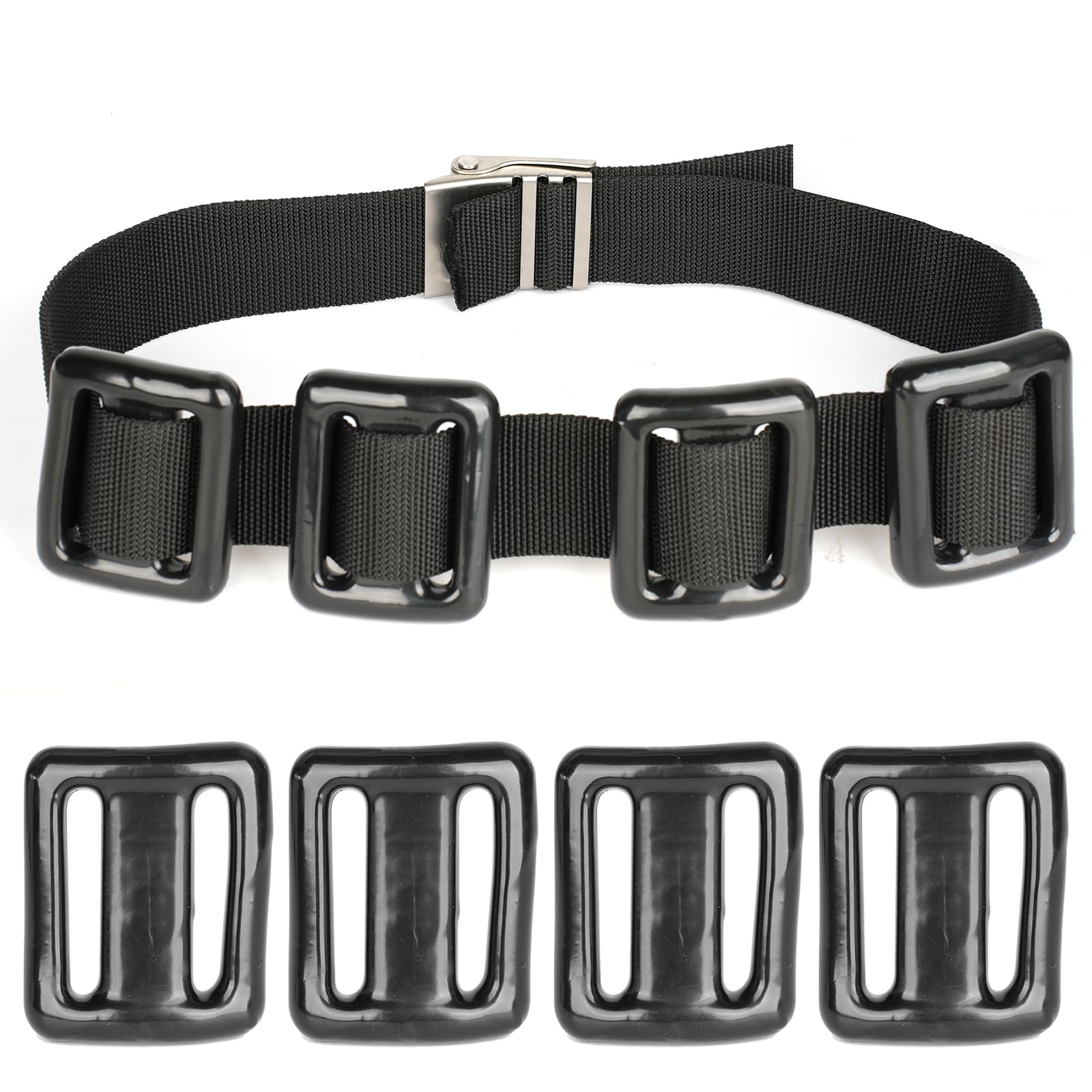 aiGear Dive Belt with Weights, 4 Pcs 2.2lb Coated Lead Diving Weights, 32