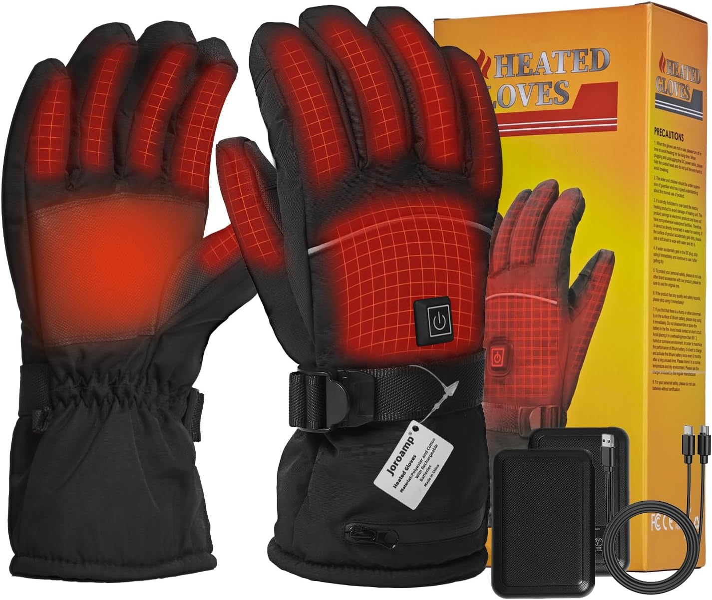 Heated Gloves, 5V 5000mAh Rechargeable Heated Gloves for Men Women, Waterproof & Upgrade Non-Slip with Touchscreen for Sports Outdoor Skiing Climbing Hiking Winter Handwarmer Gifts