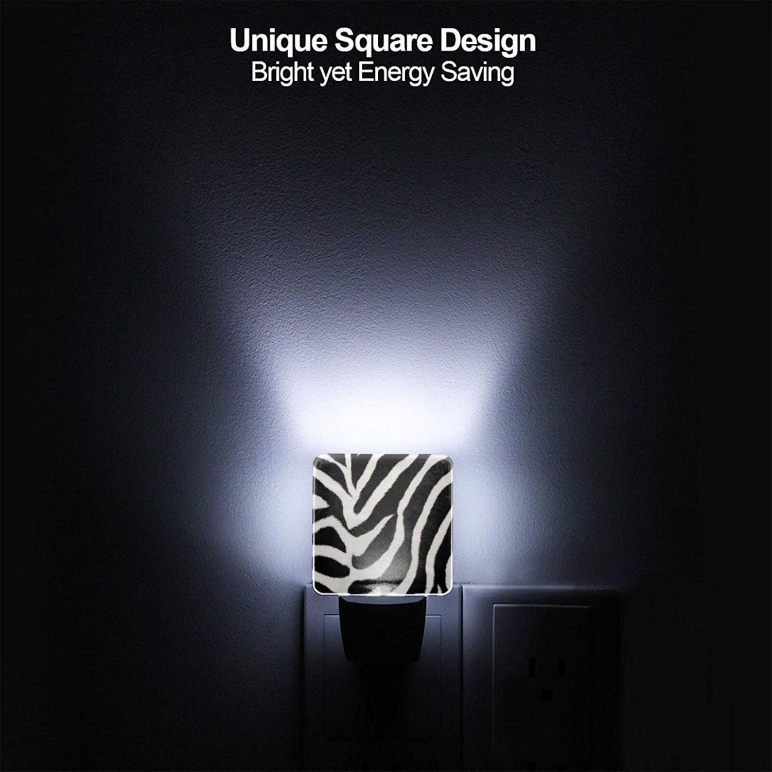 2 Pack Zebra Animal Night Light Plug in Dusk to Dawn Sensor LED Night Lights Plug into Wall Modern Night Lamp with Smart Sensor Automatic Nightlights for Kids Room Bedroom Decor image 5