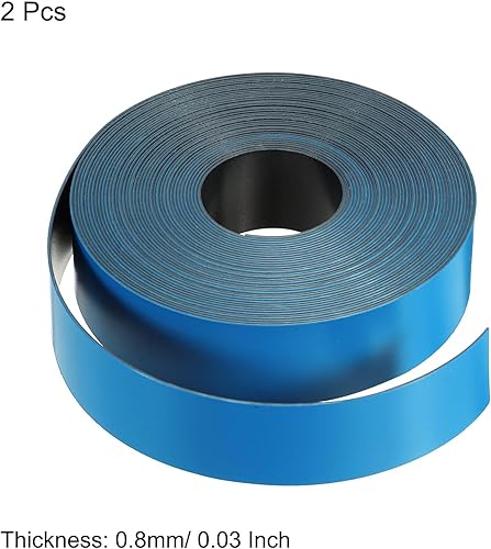 Miniatura 3 de MECCANIXITY 2 rollos de tira magnética con fuerte adhesivo en el respaldo de 0.08 pies x 26.25 pies, cinta magnética etiquetas adhesivas para