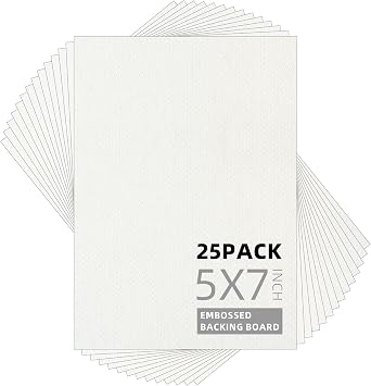 Somime 25 Pack Embossed Backing Boards Only, 5x7 Uncut White Mat Board, Acid Free Backer Boards Ideal for Photos, Pictures, Prints, Frames, and Artwork