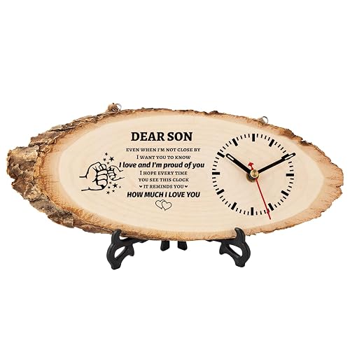 BeauGift Gifts for Son, Wooden Clock Son Birthday Gifts from