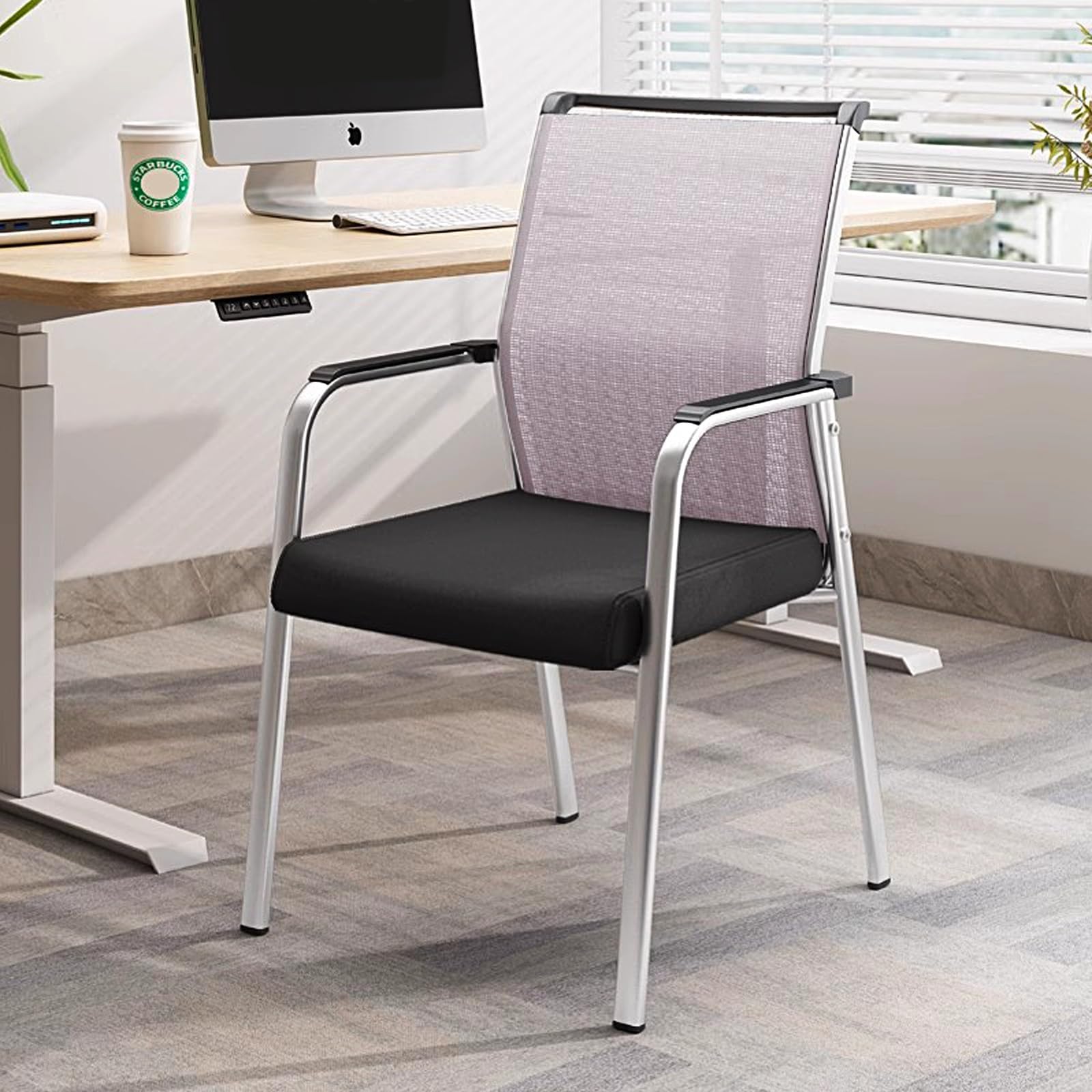 Silla ejecutiva para conferencias sin ruedas con brazos para sala de juntas