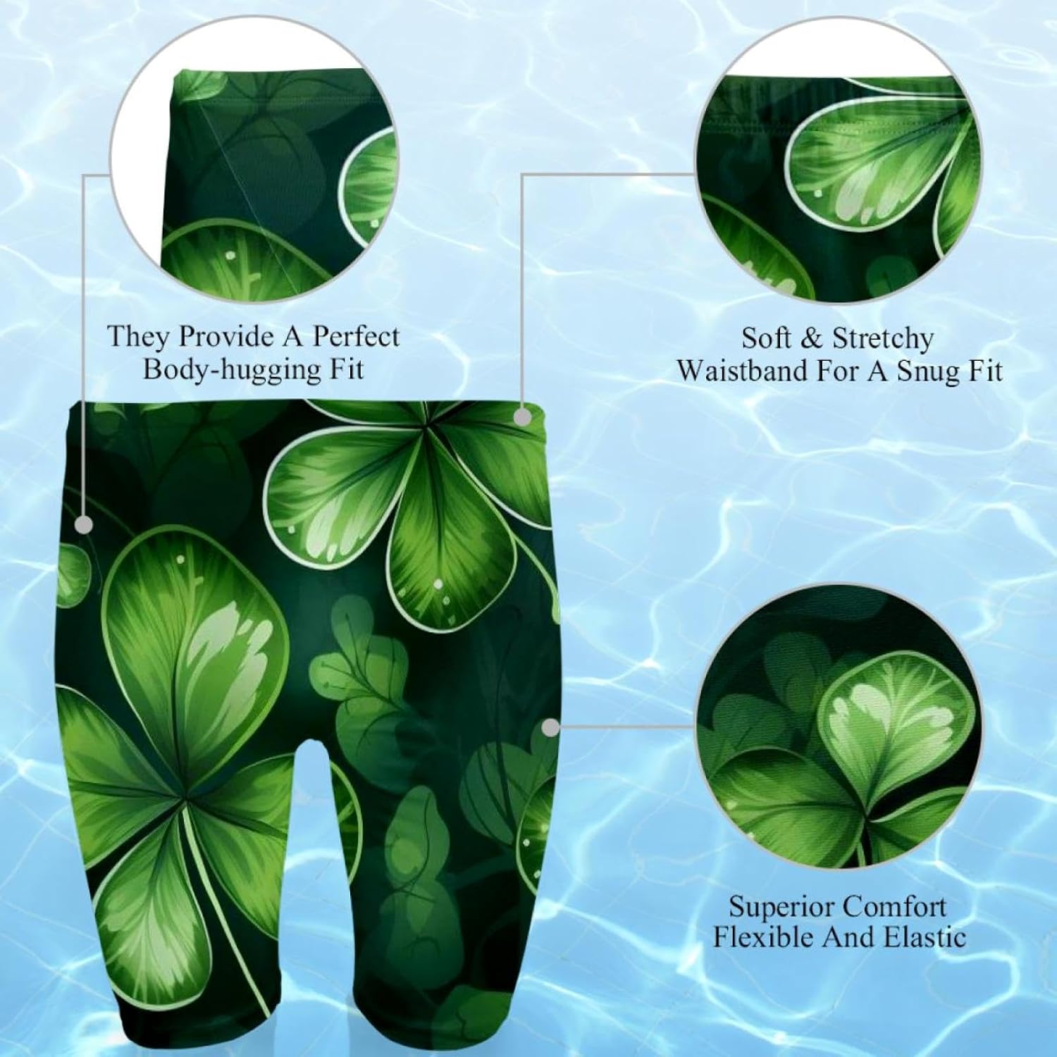 St Patrick's Day Men's Swimsuit Jammer Quick Dry Swim Jammer Racing & Training Swimsuit