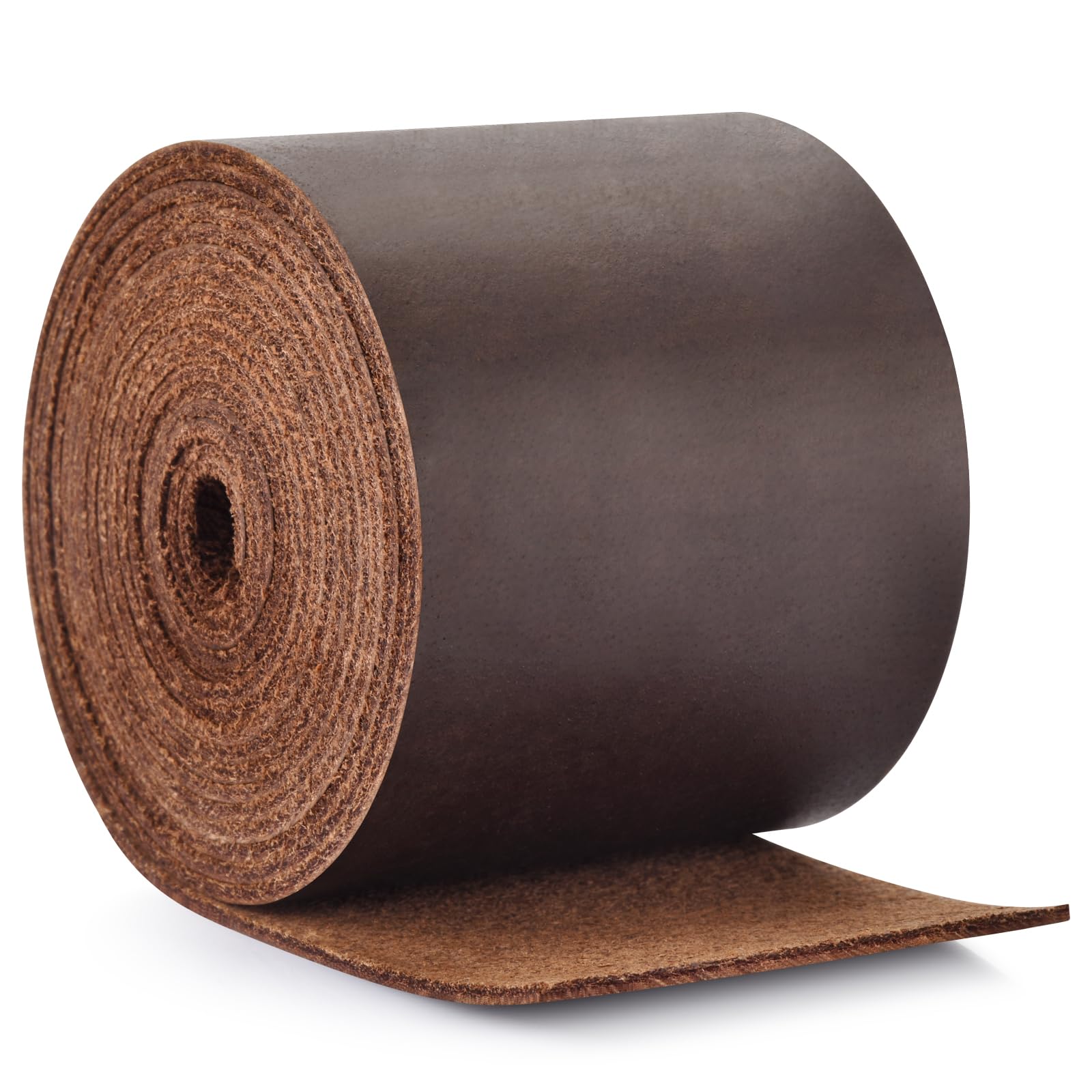 Leather Strap 2 Inches Wide Flat Leather Straps for Crafts, Full Grain Leather Strips for Crafts, Tooling, Belt, Garden Tools (1.6mm Thick 58-72 Inches Long Dark Brown)