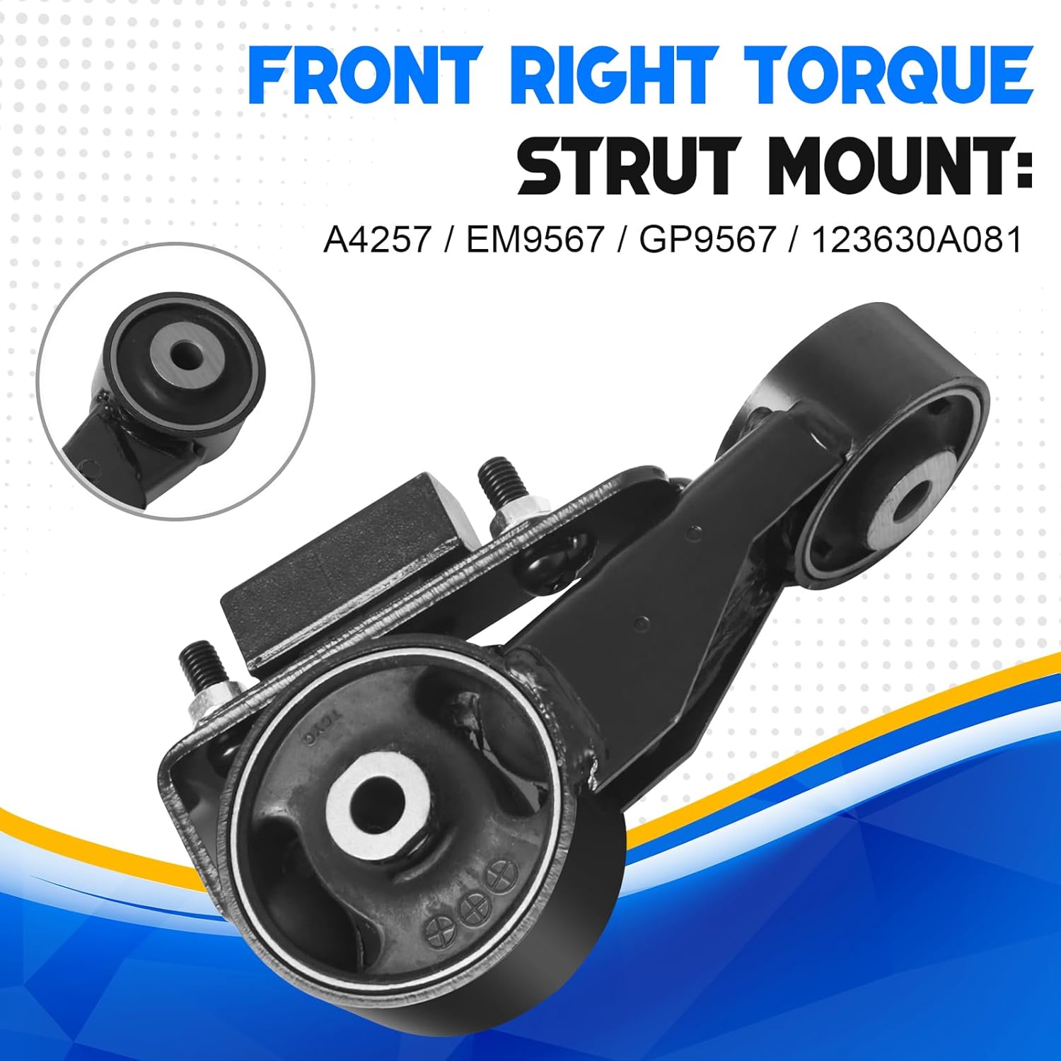 Engine Motor and Transmission Mount Set Compatible with 2004-2006 Toyota Sienna 3.3L 2WD 4PCS Replaces# A62009 1236128220, A4295 123630A081, A4257 123720A040, A4207 123720A040