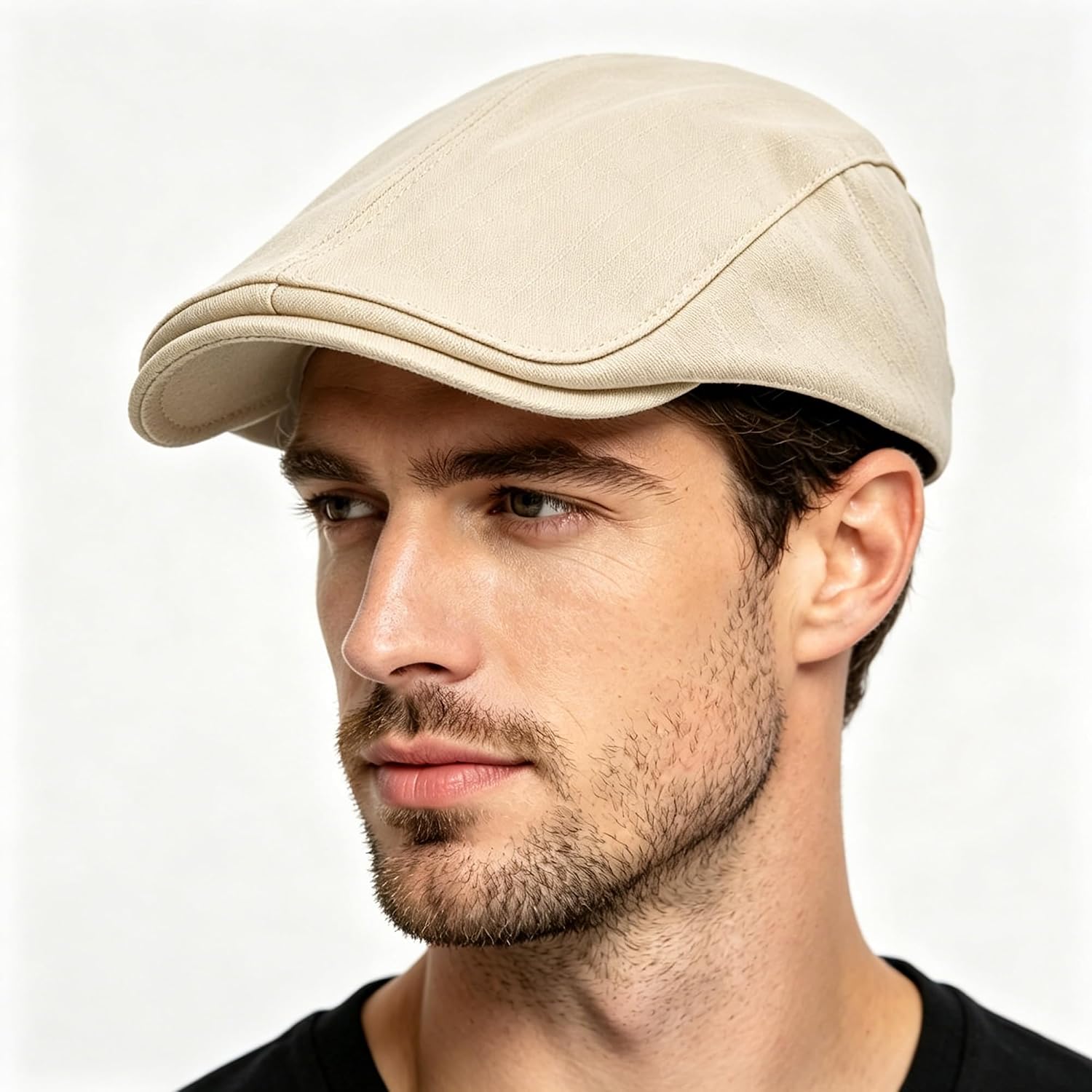 Mens Newsboy Cap 100% Cotton Classic Vintage Flat Cap Adjustable Ivy Cabbie Newsboy Hat Gatsby Driving Beret Driving Golf Hat