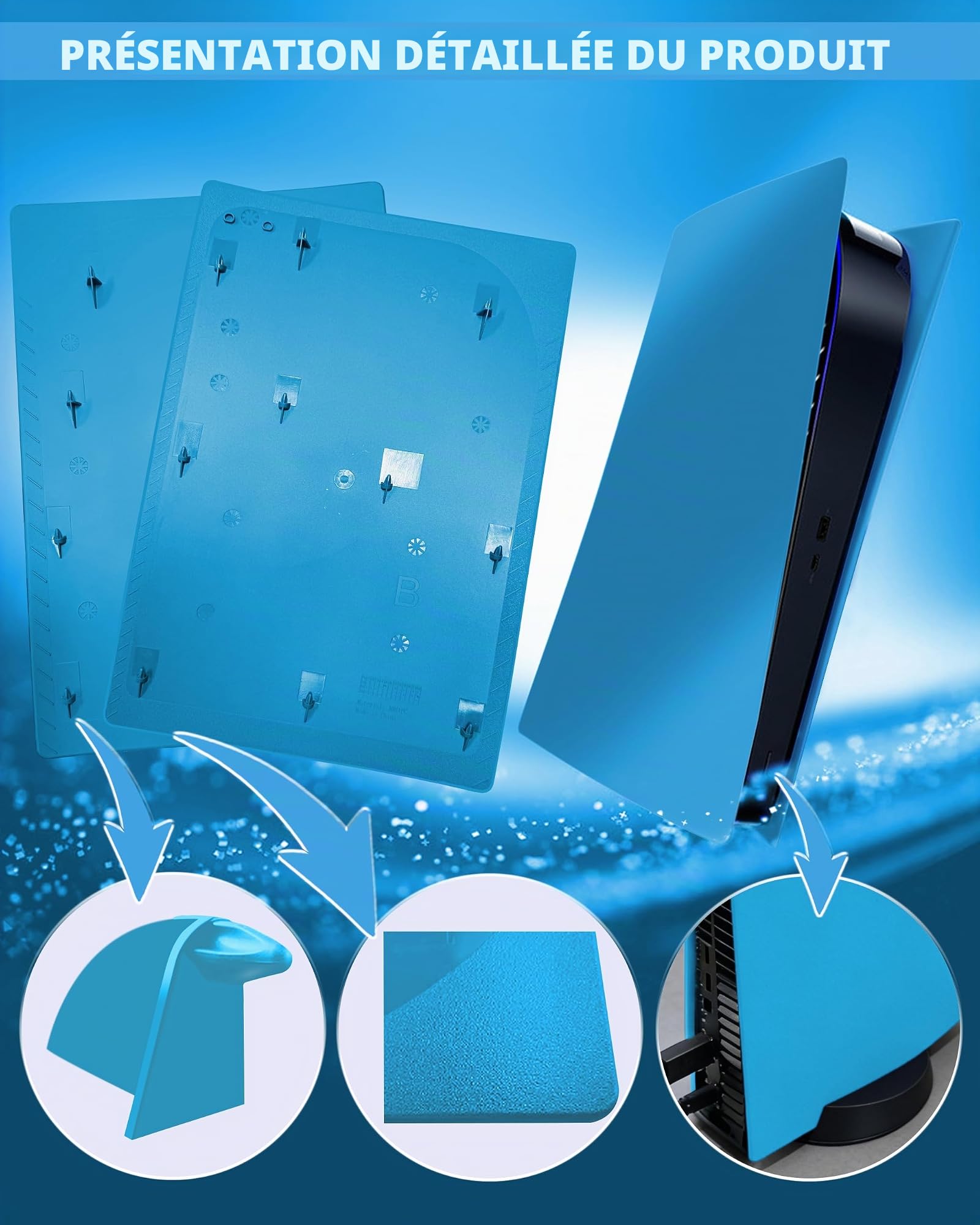 Joso Plaque frontale pour PS5 Version numérique, anti-rayures et anti-poussière - Coque de rechange pour console PS5, plaques pour accessoires PS5, installation facile