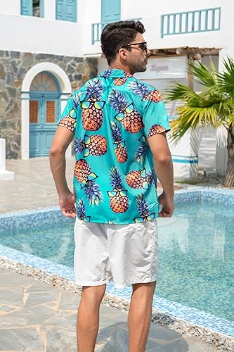 Miniatura 3 de Goodstoworld Camisas hawaianas con botones novedosas para hombre