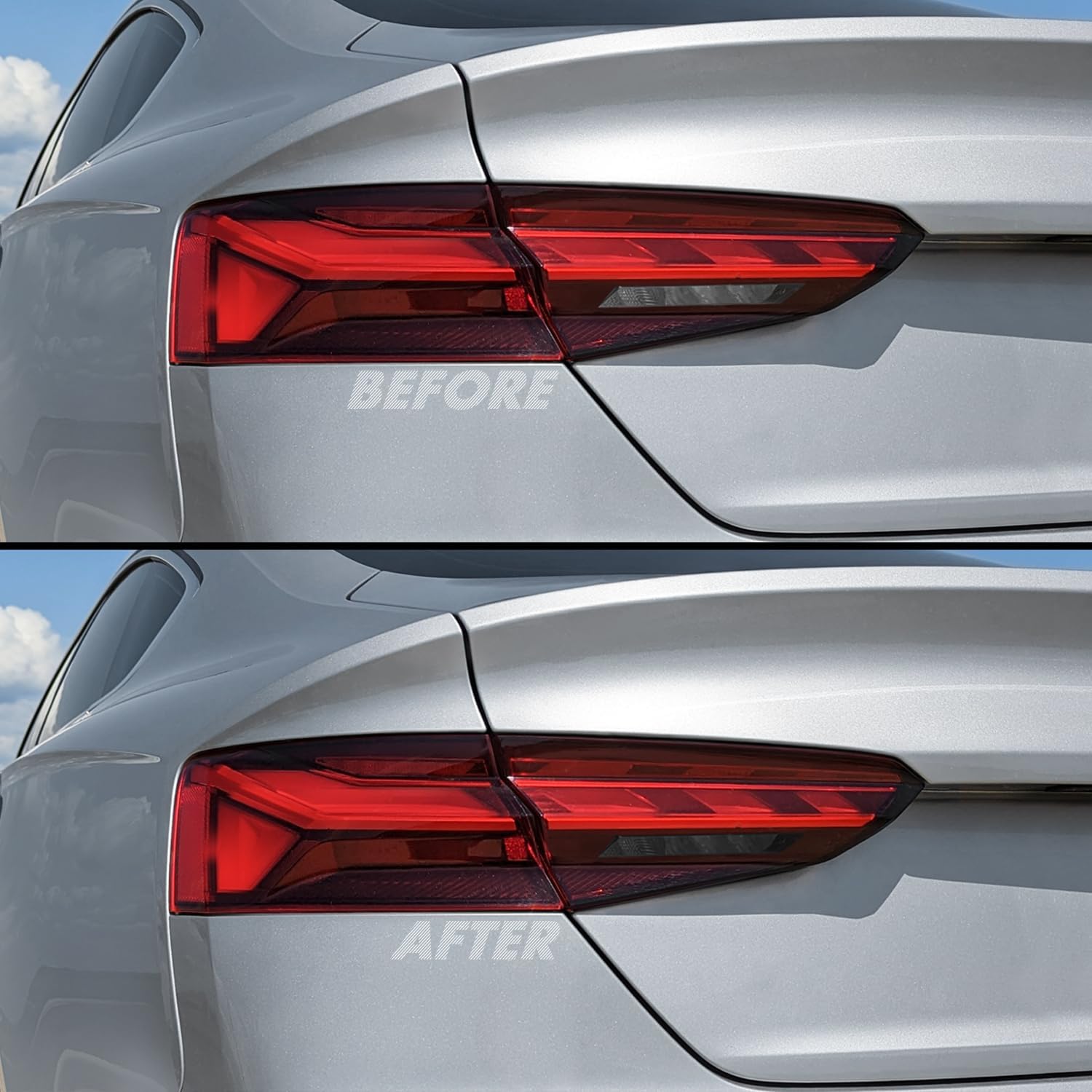 SlickMod PreCut Vinyl Smoke Tint for 2020-2024 Audi A5 S5 RS5 Tail Light (35% Light Smoke, 2. Taillight Cutout)