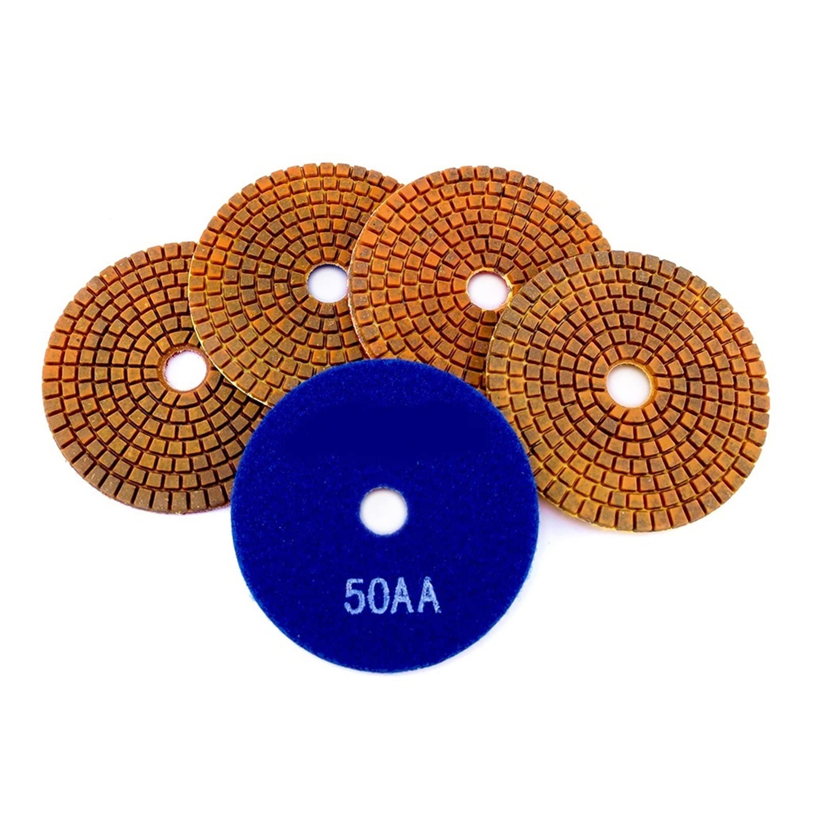 CAREG 4 szt. Top 4 Cal mokre suche diamentowe tarcze polerskie 4 kroki miedziany metalowy pad polerski pasuje do granitu marmuru betonu Durable (Size : 400, Color : 4 PCS_4 INCHES)