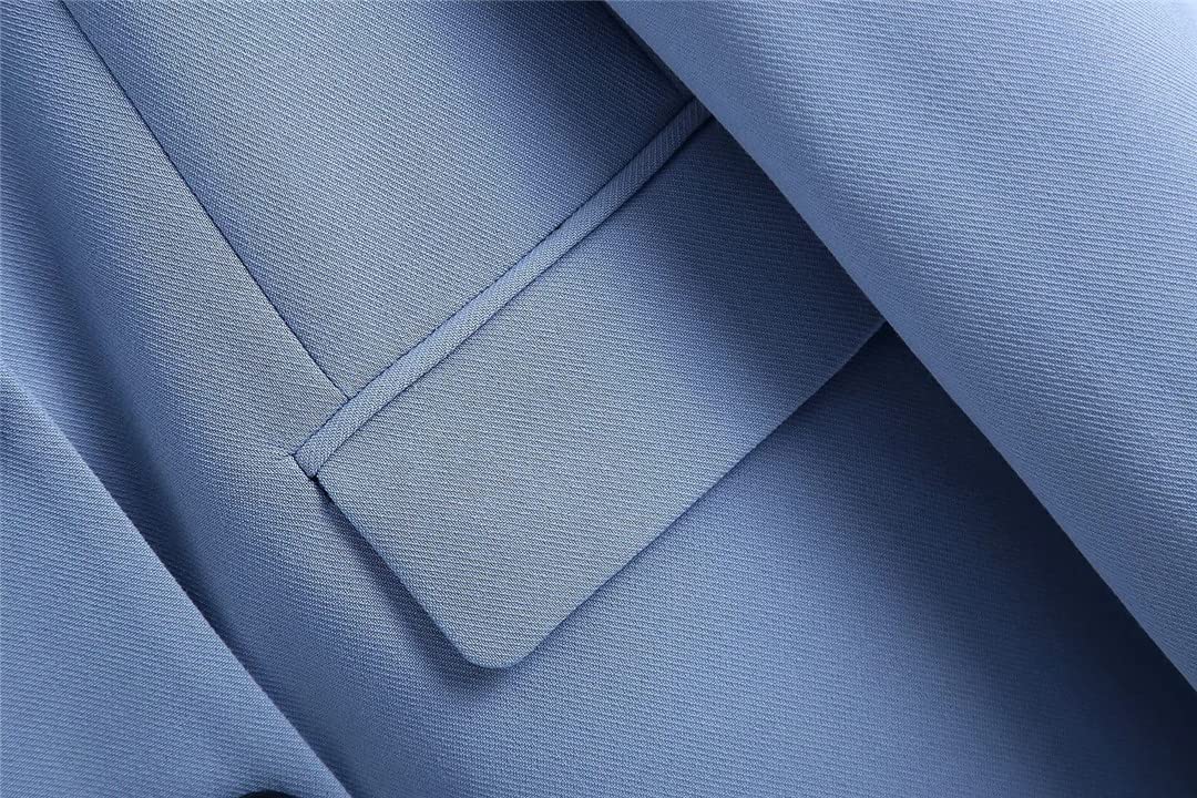 Set da donna a 2 pezzi con doppio petto e pantaloni con bottoni a risvolto a due pezzi