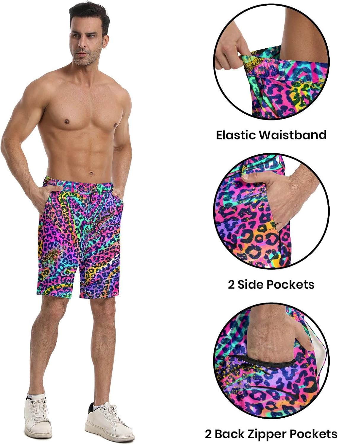 Men's Golf Dress Shorts with 5 Pockets Funny Hiking Pants for Men Stretch Quick Dry Work Flat Front Shorts Casual