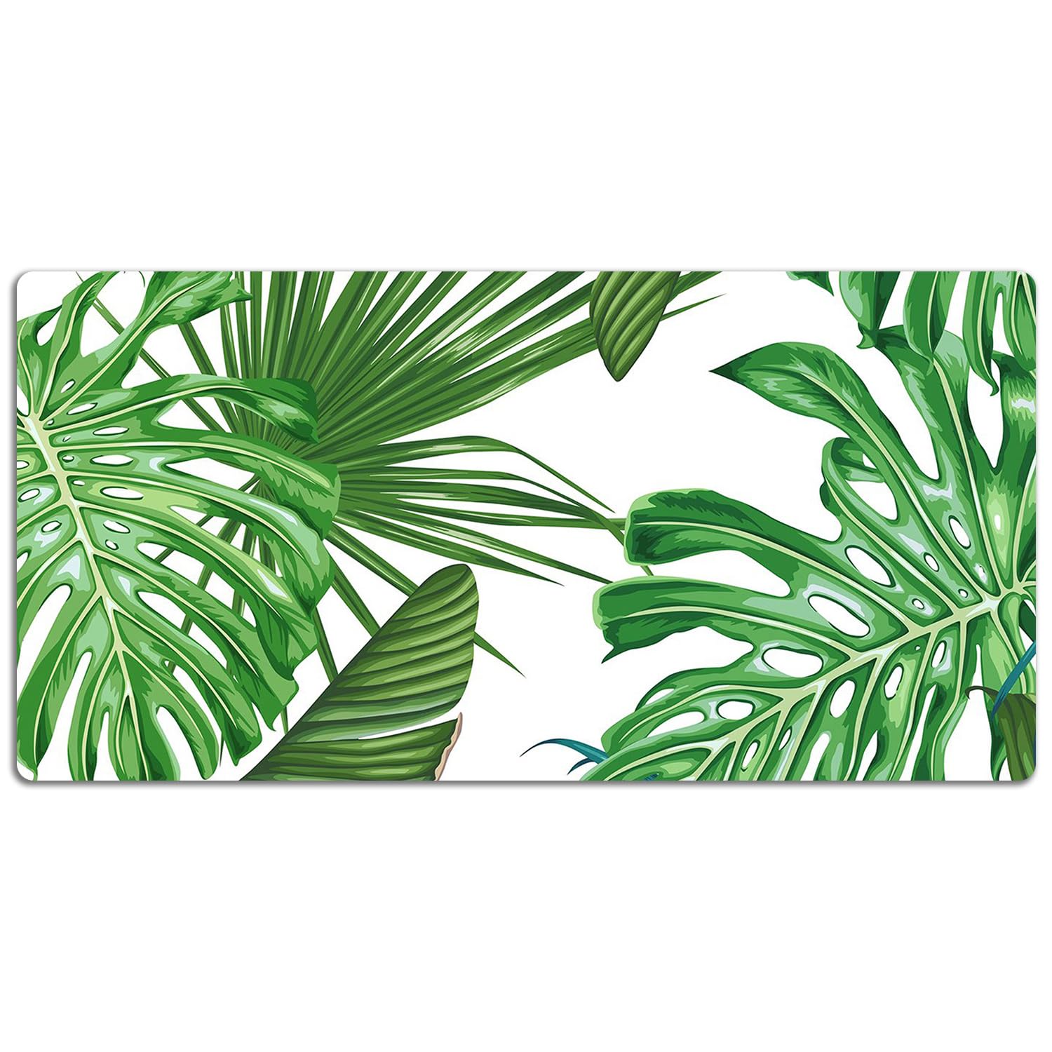 Tappetino da Scrivania 120x60 cm Protezione e Decorazione in Vinile PVC Antiscivolo Impermeabile Facile da Pulire Superficie Protettiva per Ufficio e Casa - Monstera