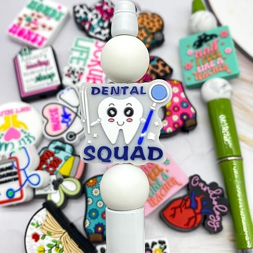 Miniatura 6 de 16 cuentas focales de silicona para bolígrafos, personajes, palabras divertidas, cuentas focales, dijes de silicona, kit de fabricación de llaveros