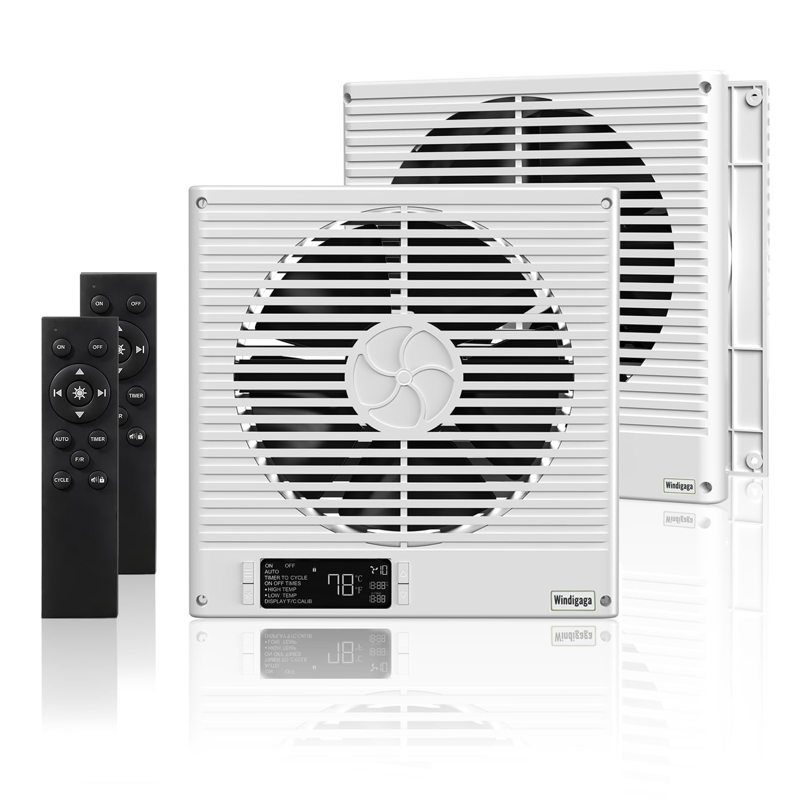 2PCS 8" Room to Room Air Transfer Fan with Remote, Through Wall Fan