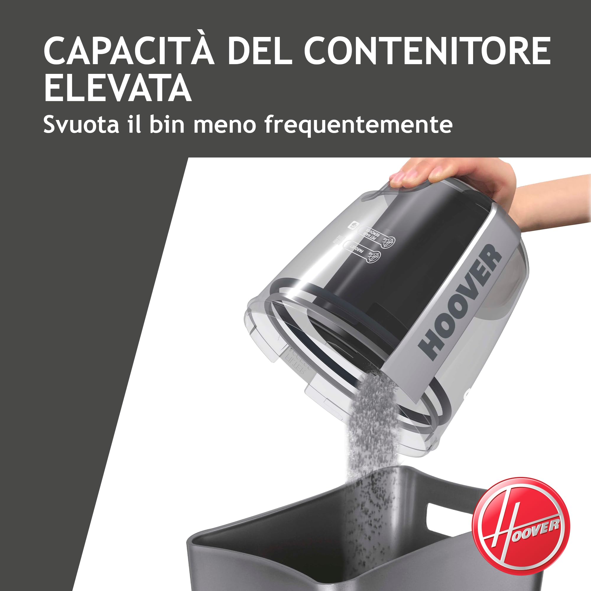 Hoover BR71_B30, Aspirapolvere a traino senza sacco, 700 W, 2 litri capacità bin, 78 Decibel, Mini turbo spazzola, Nero/Verde/Grigio Fumo