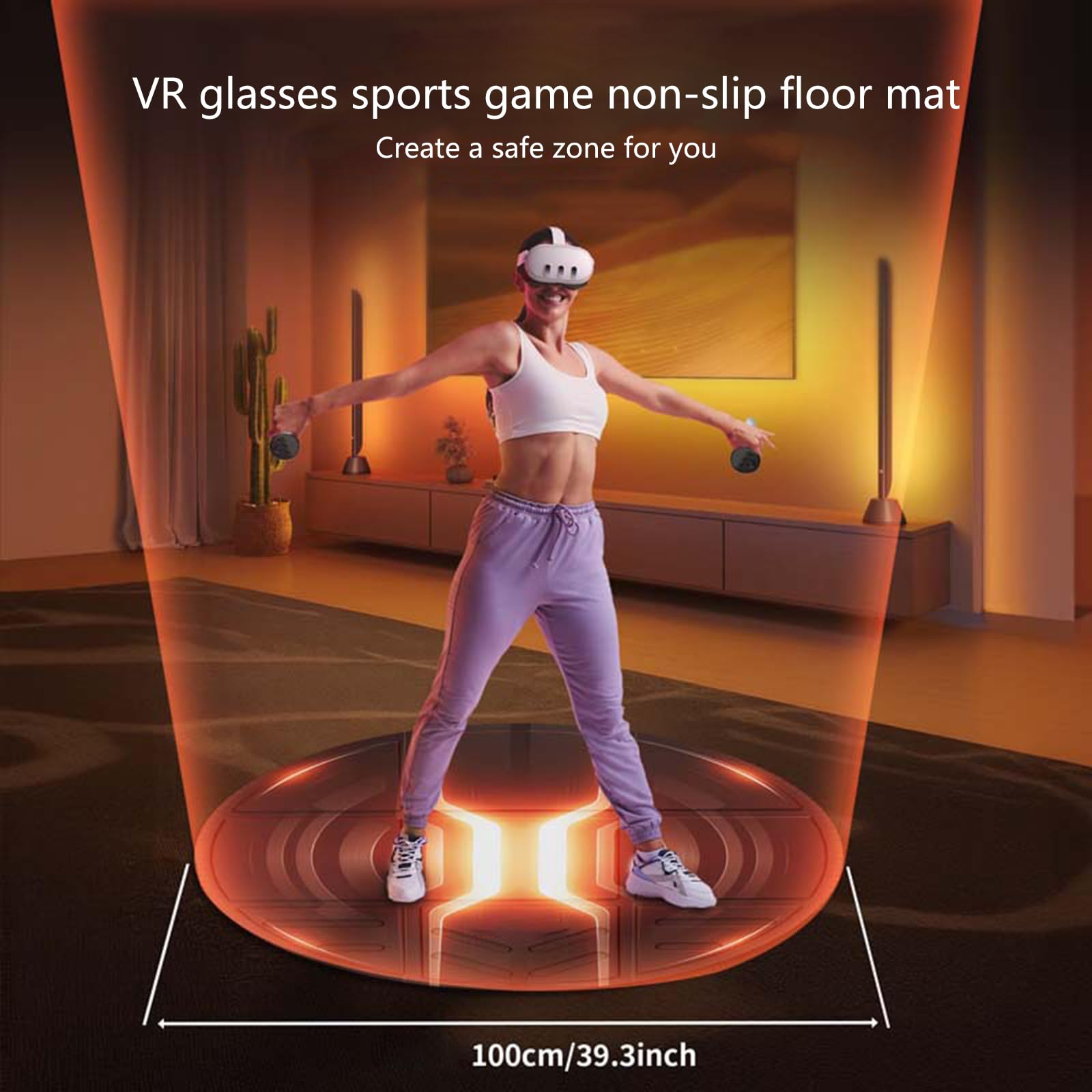 Alfombrilla silenciosa para juegos con agarre fuerte, antideslizante, almohadilla de ejercicio deportivo para deportes interactivos