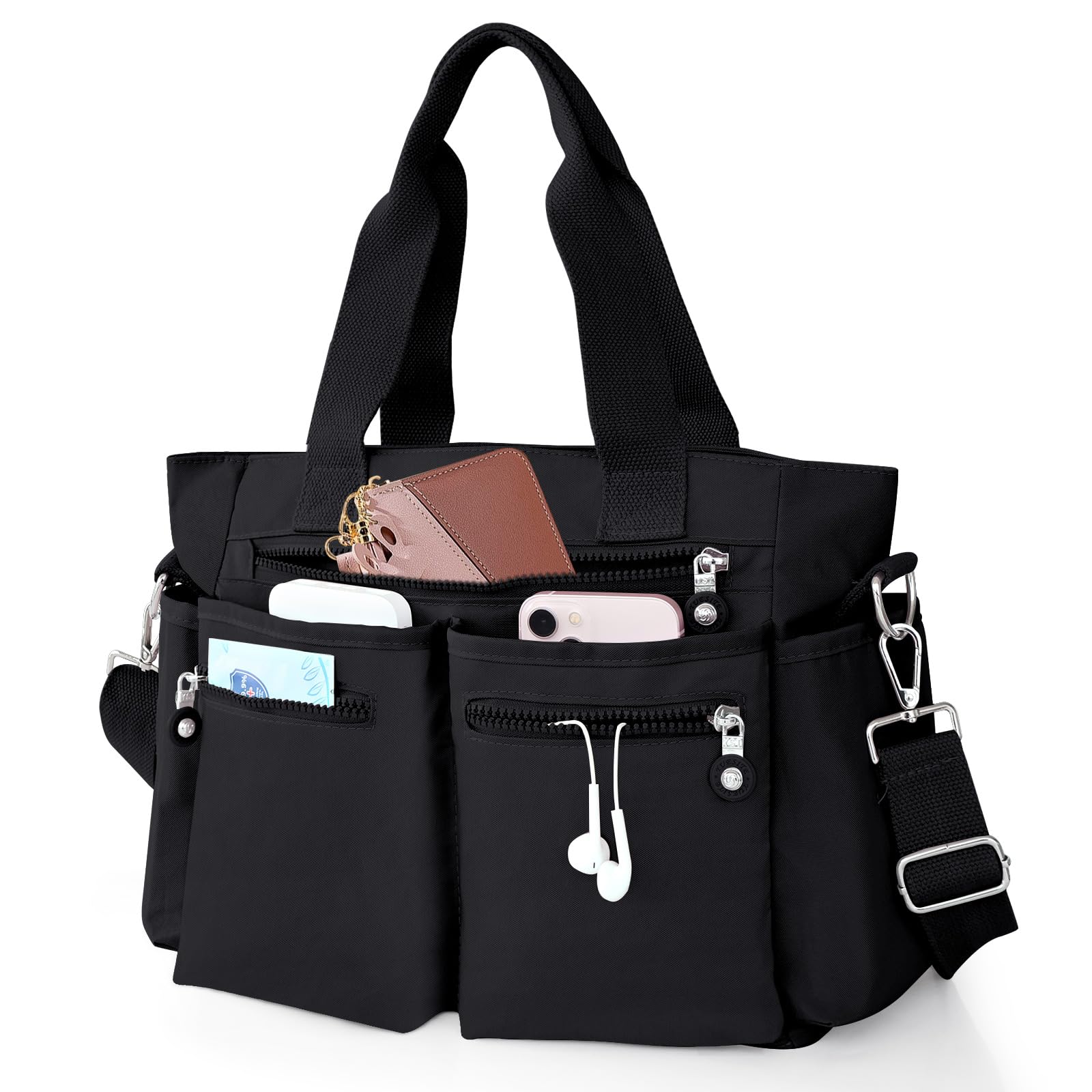 Tote Bag with Zipper Pocket Everything Bag Women Crossbody Shoulder Bags for Travel