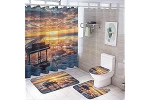 Watercolor Piano Bathroom Four-Piece Set